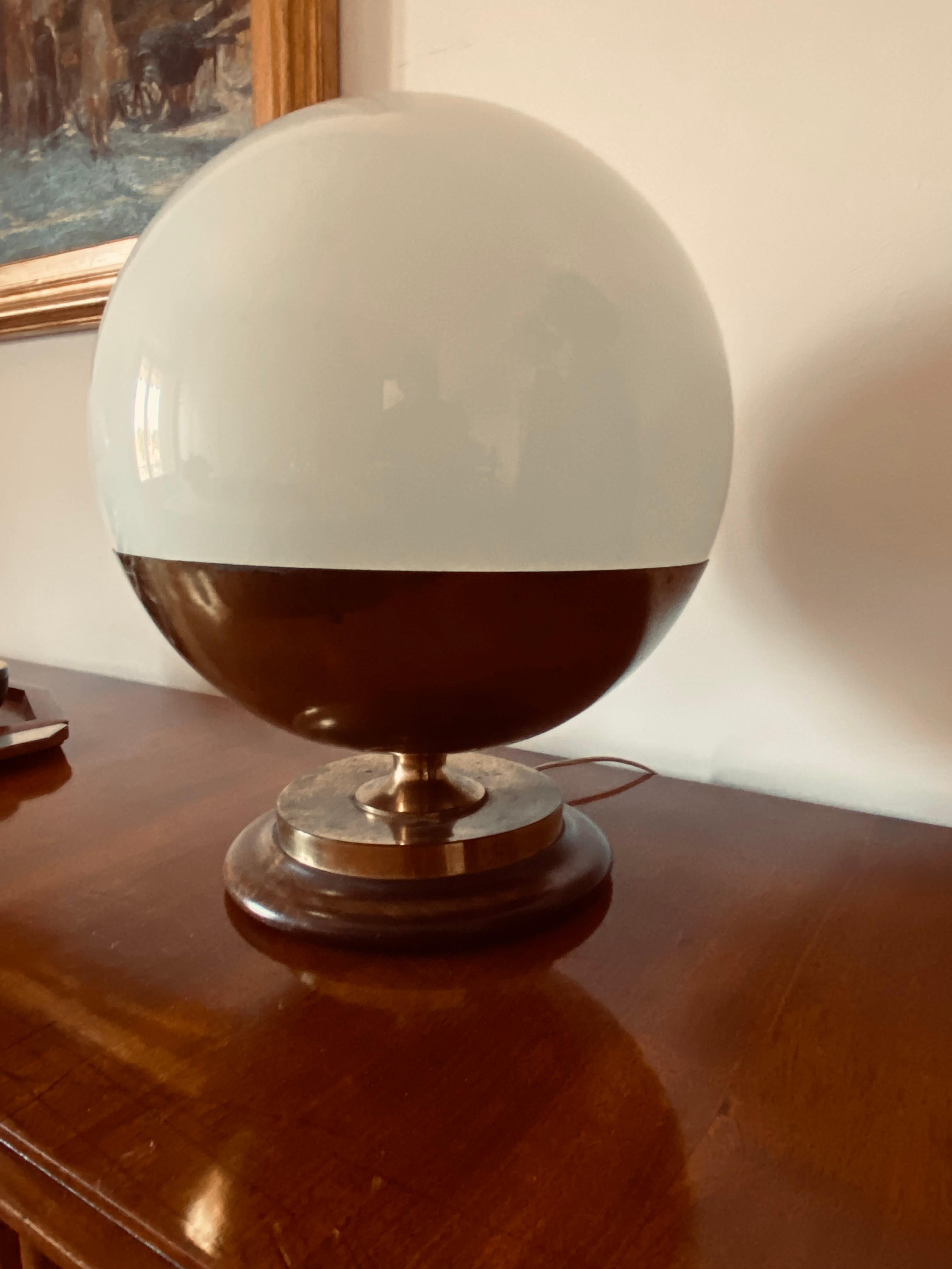 Italian Important Midcentury Spherical Murano Glass Table Lamp, Mazzega, Italy, 1960s For Sale