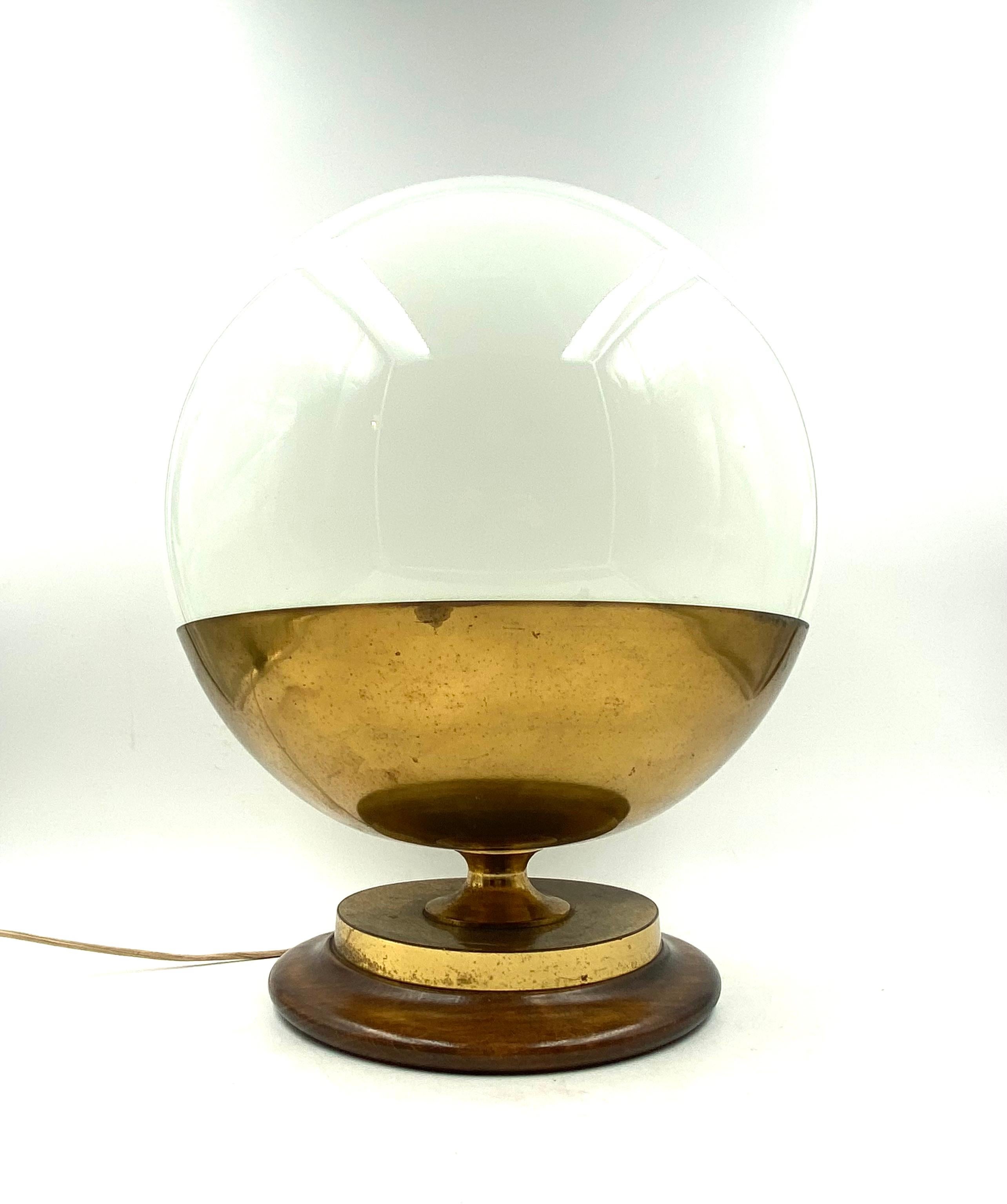 Important Midcentury Spherical Murano Glass Table Lamp, Mazzega, Italy, 1960s For Sale 2