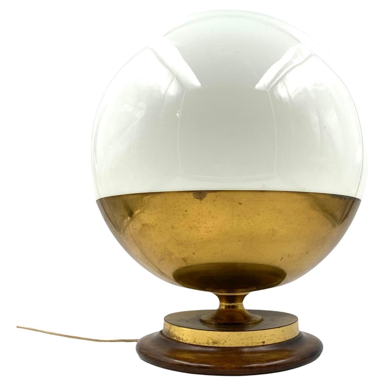 Important Midcentury Spherical Murano Glass Table Lamp, Mazzega, Italy, 1960s