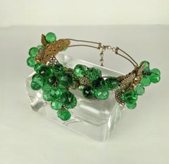 Important Miriam Haskell Massive Pale Emerald Bead and Crystal Collar/Tiara