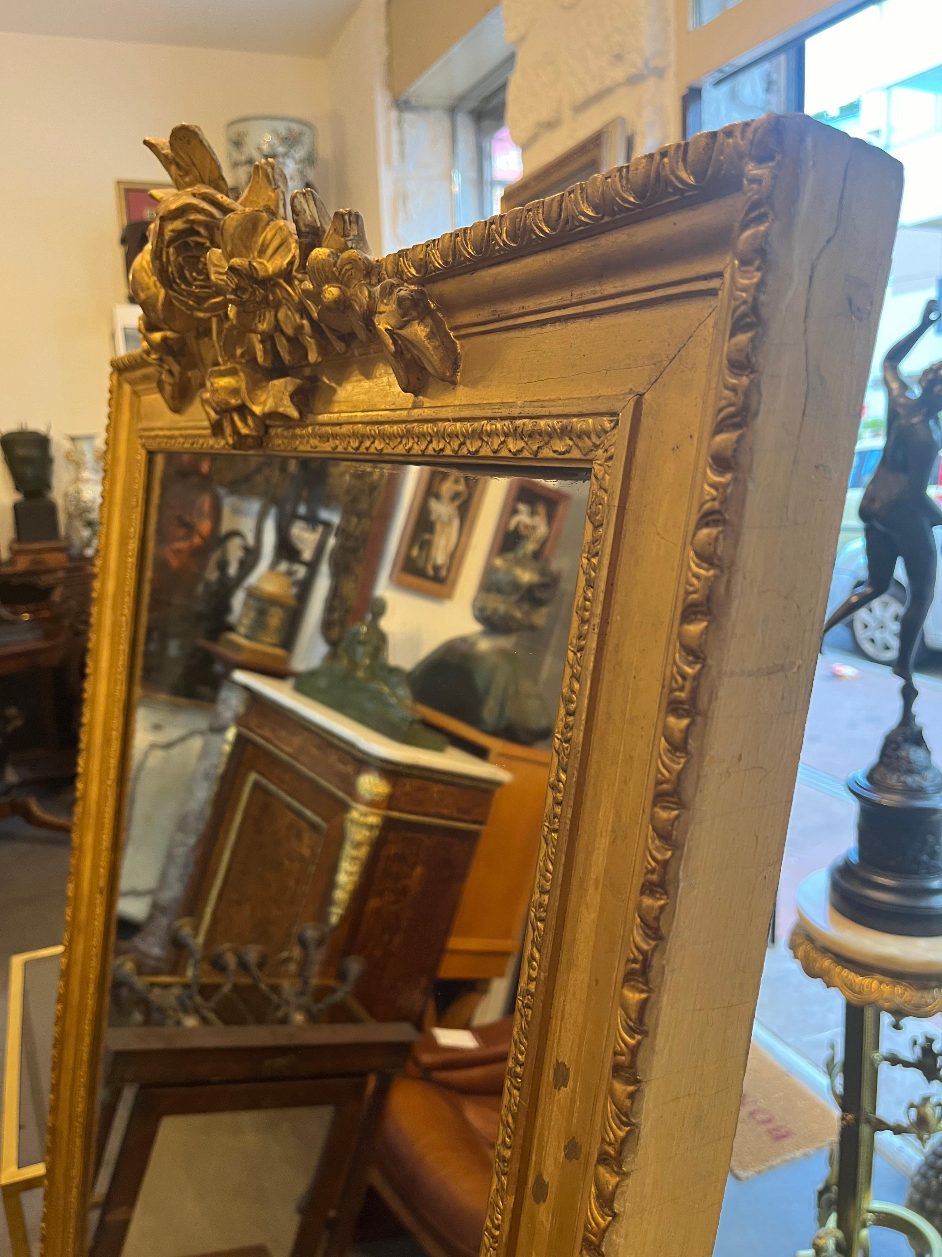 Wichtiger Spiegel - Goldenes Holz - Frankreich - 19. Jahrhundert (Napoleon III.) im Angebot