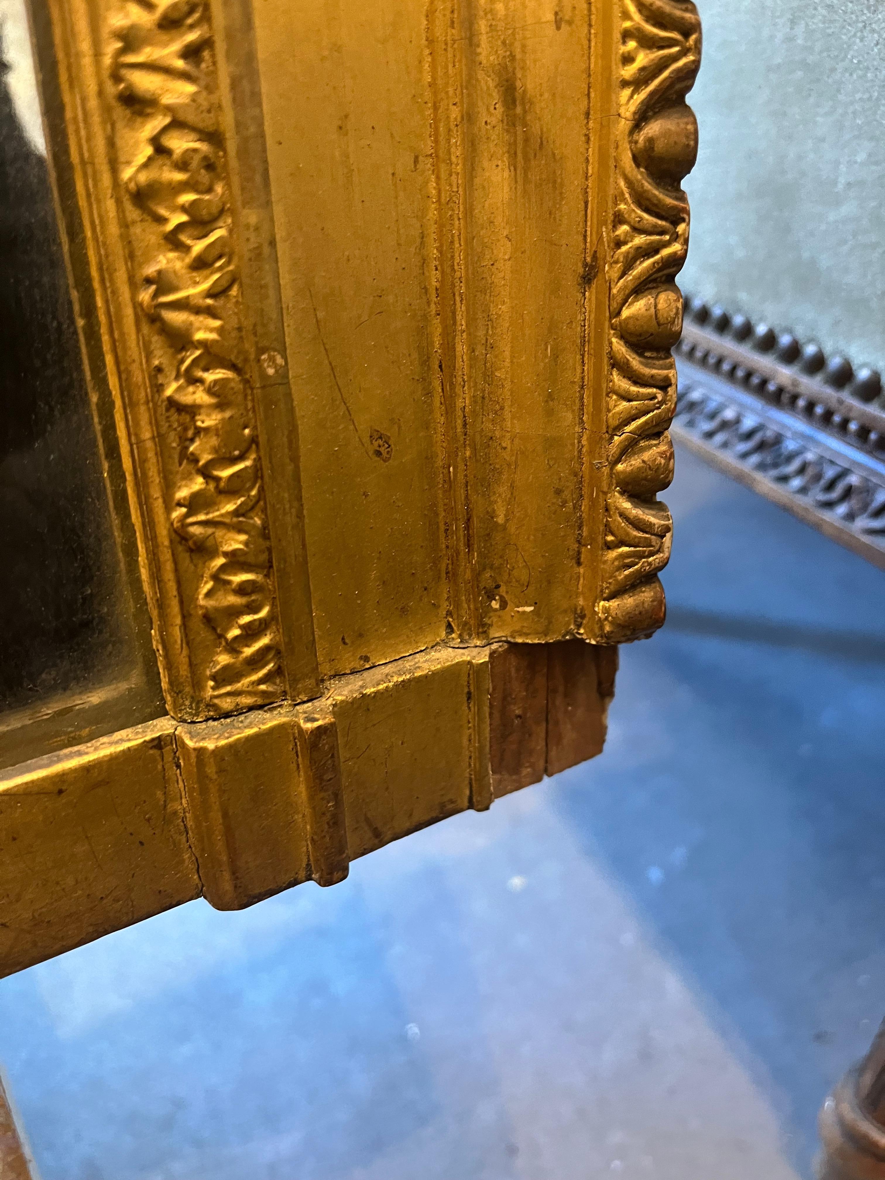 Wichtiger Spiegel - Goldenes Holz - Frankreich - 19. Jahrhundert im Zustand „Gut“ im Angebot in CANNES, FR