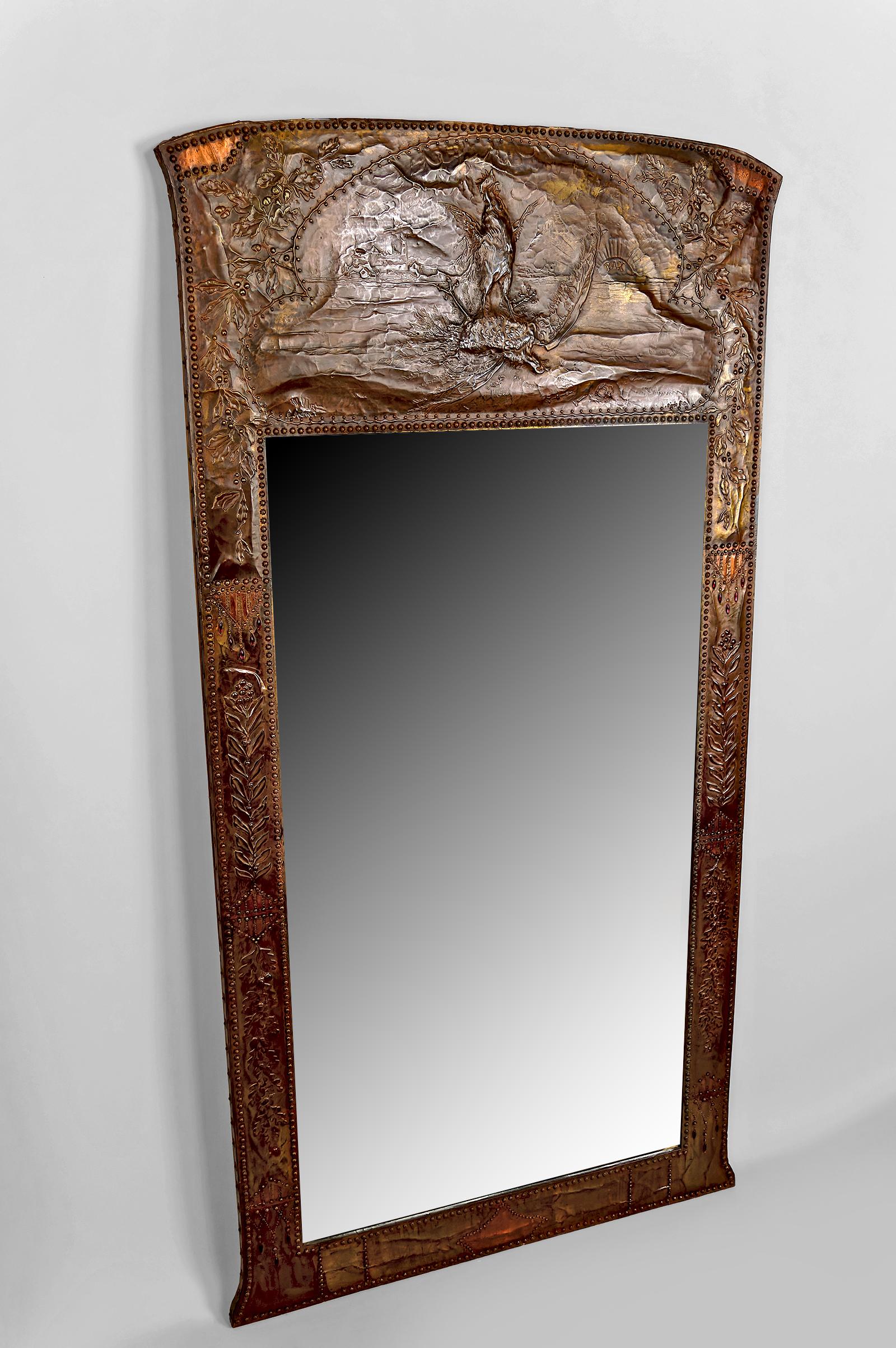 Français Important miroir dans  par Emile André, d'après Job Art, 1916 en vente
