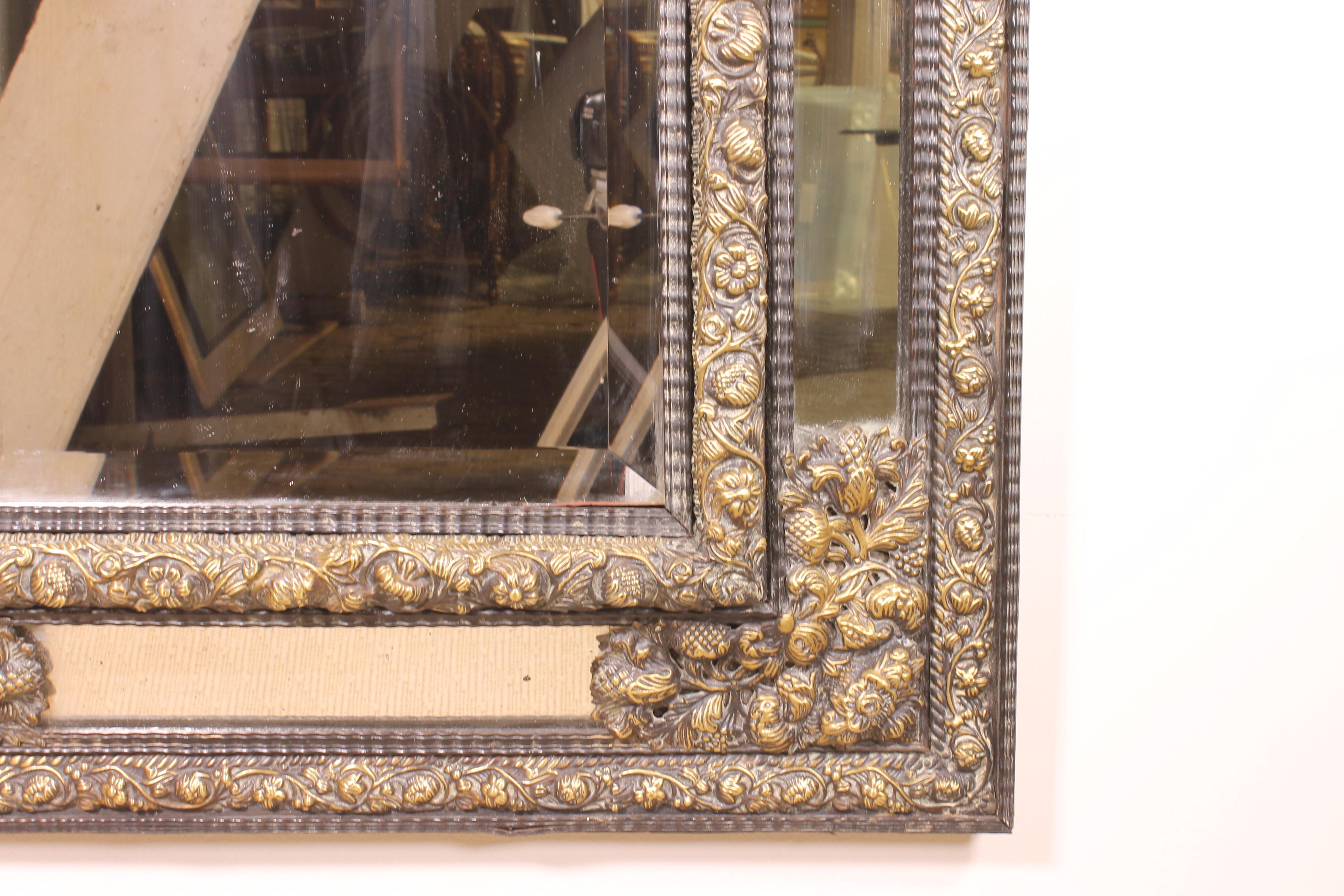 Dutch Important Mirror of the 19th Century of the Netherlands in Brass For Sale