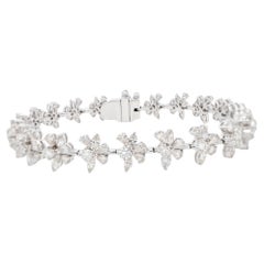 Important Mix Cut Diamond Bracelet Pear Marquise Round 6.4 Carats 18K Gold