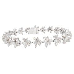 Important bracelet en or 18 carats avec diamants taille mixte taille poire marquise ronde de 6,4 carats