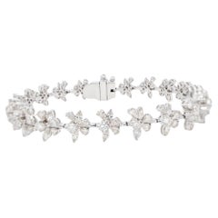 Important Mix Cut Diamond Bracelet Pear Marquise Round 6.4 Carats 18K Gold