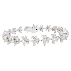 Important Mix Cut Diamond Bracelet Pear Marquise Round 6.4 Carats 18K Gold