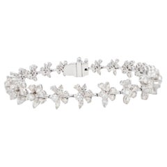 Important Mix Cut Diamond Bracelet Pear Marquise Round 6.4 Carats 18K Gold