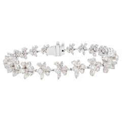 Important Mix Cut Diamond Bracelet Pear Marquise Round 6.4 Carats 18K Gold