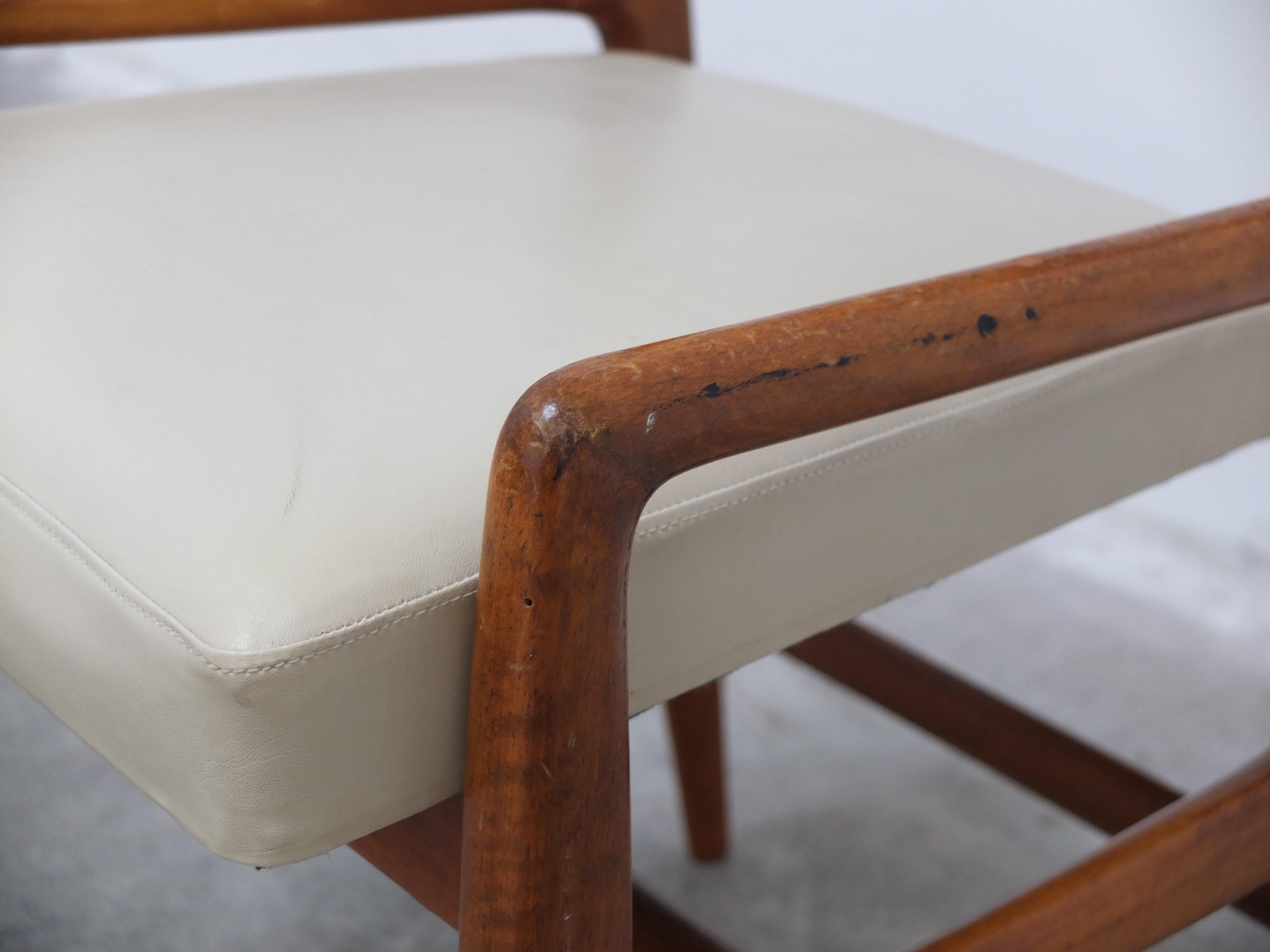 Leather Important 'Model 676' Side Chair by Gio Ponti for Cassina, 1953 For Sale