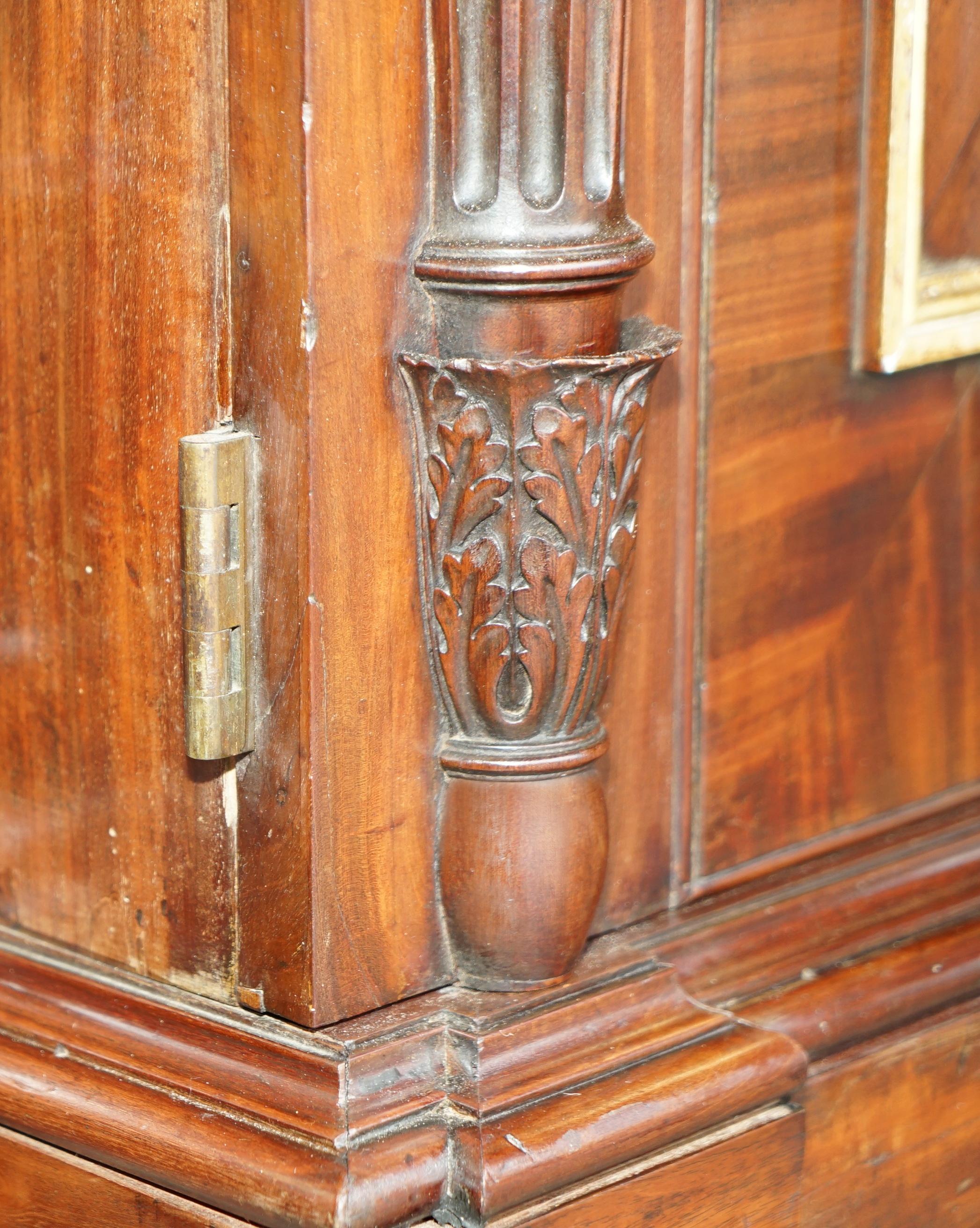 Important Monumental Antique Regency Hardwood Italian Marble Sideboard For Sale 7