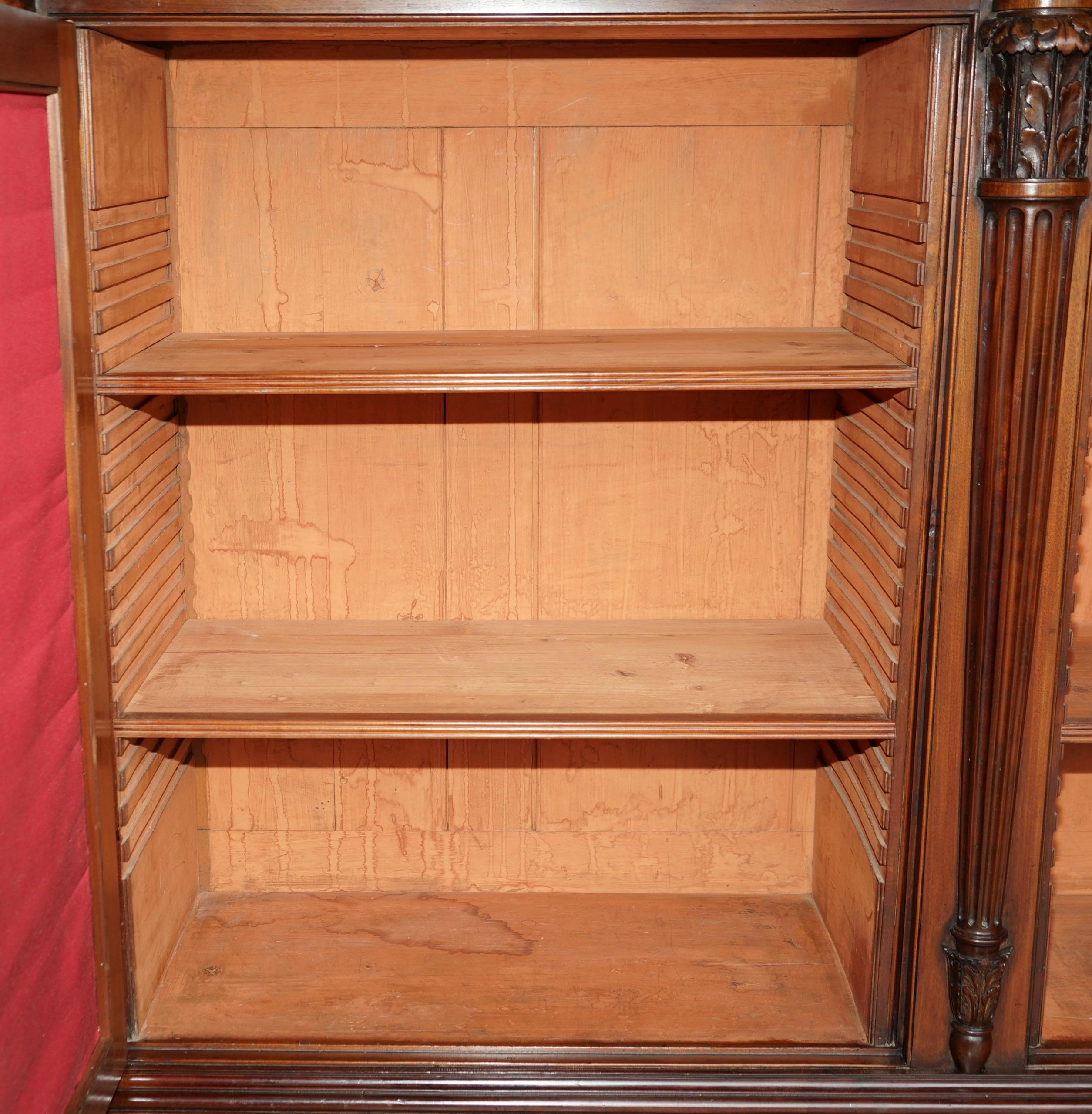 Important Monumental Antique Regency Hardwood Italian Marble Sideboard For Sale 9