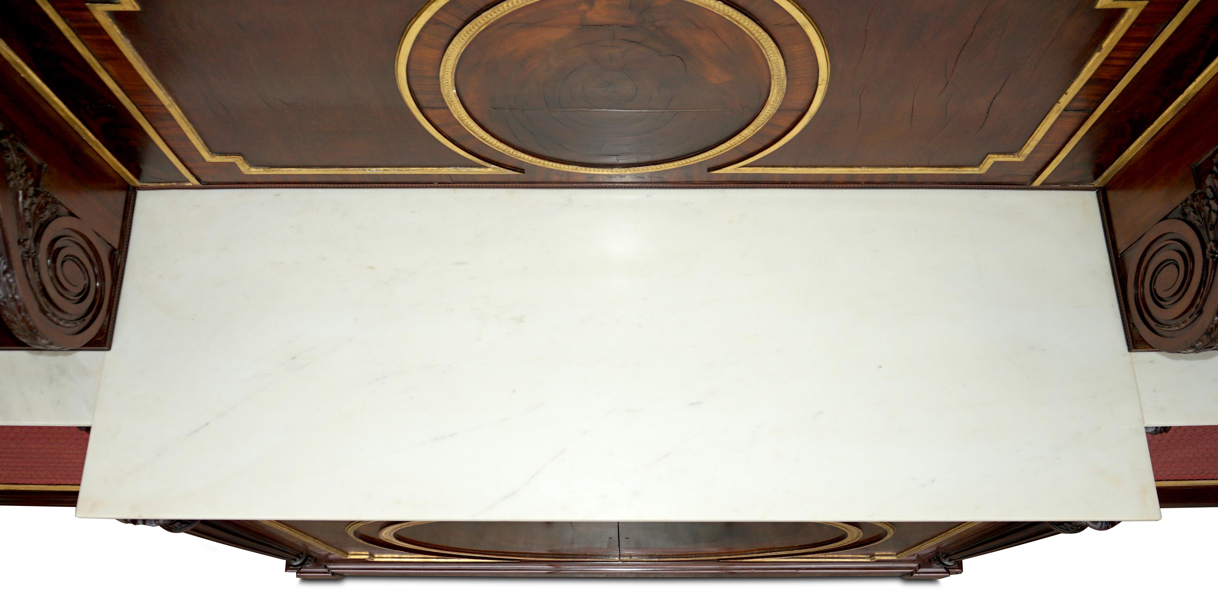 Monumentales antikes Regency-Sideboard aus italienischem Marmor aus Hartholz im Regency-Stil im Angebot 14