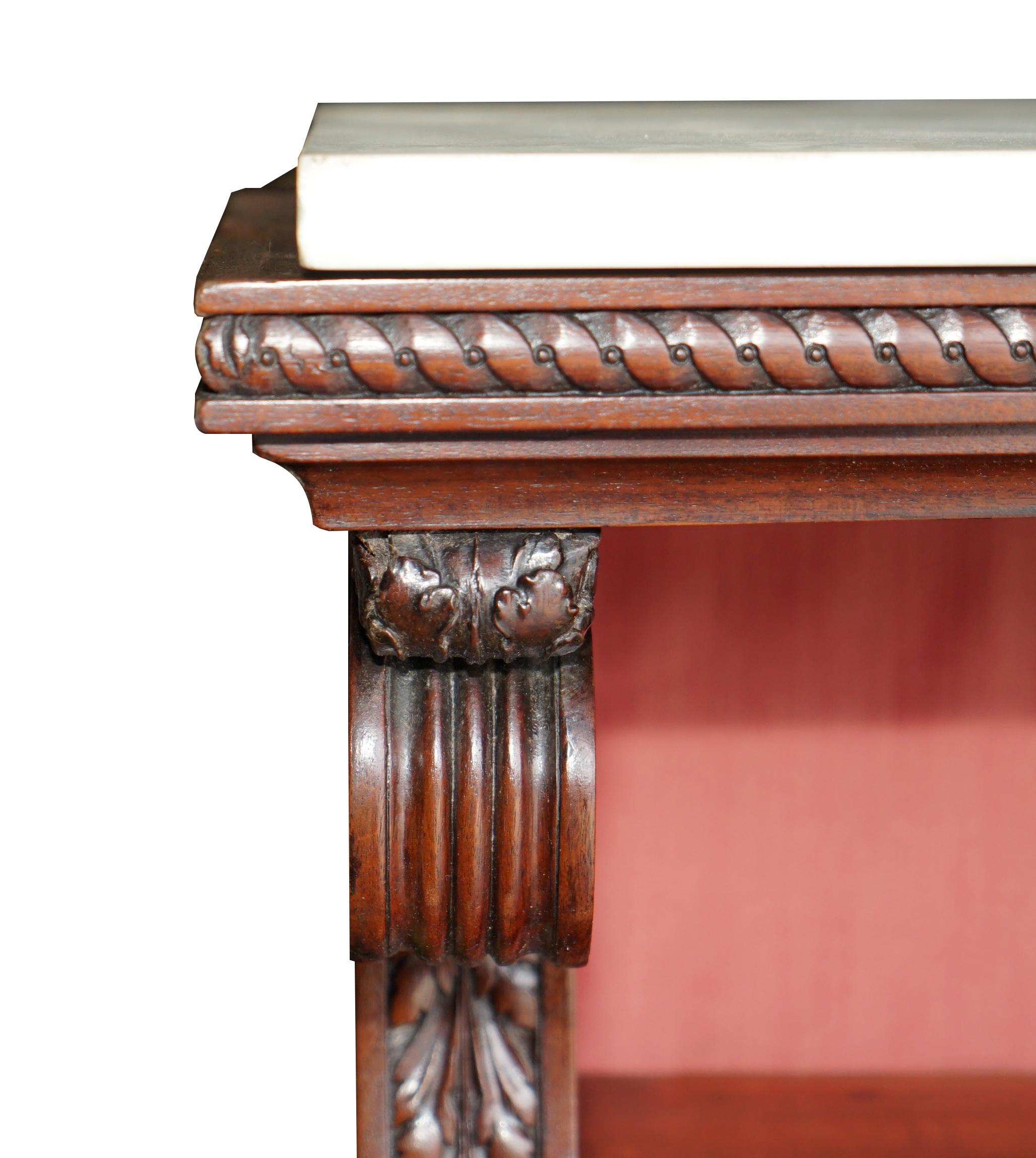 Important Monumental Antique Regency Hardwood Italian Marble Sideboard For Sale 1