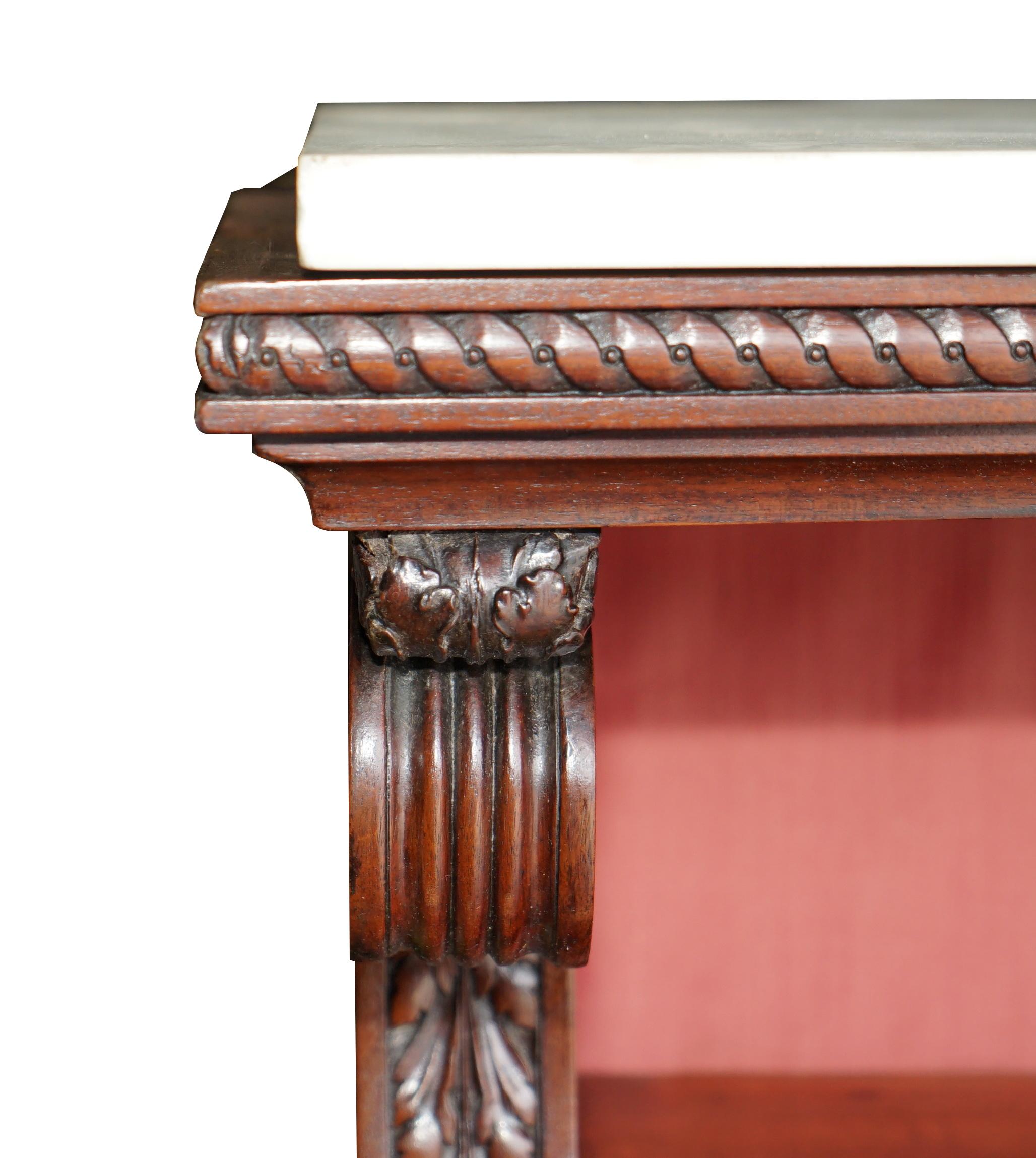 18th Century and Earlier Important Monumental Antique Regency Hardwood Italian Marble Sideboard For Sale