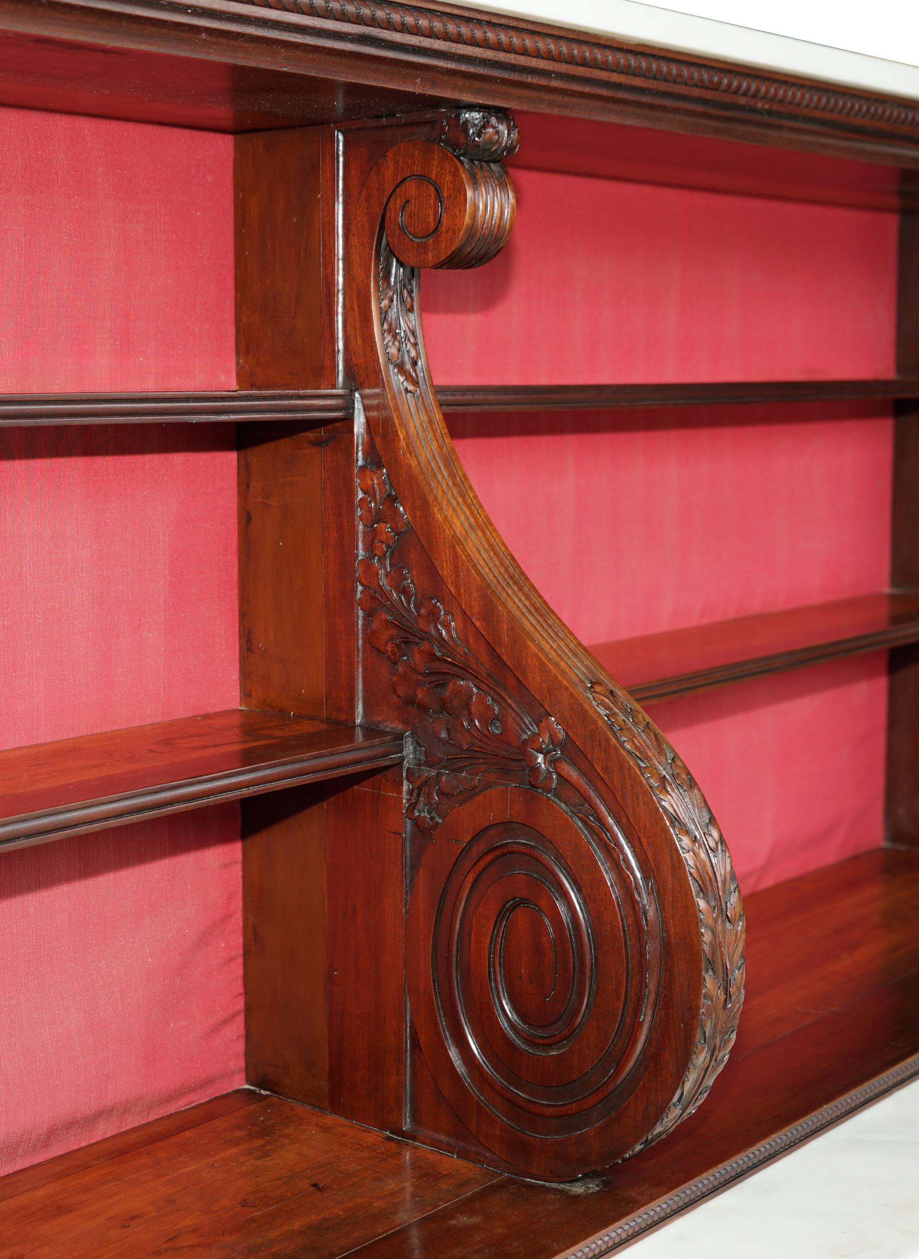 Important Monumental Antique Regency Hardwood Italian Marble Sideboard For Sale 3