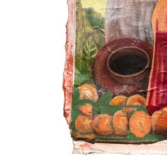 Important Monumental Vintage Folk Art Painting of Vibrant Harvest Scene - Mexico
