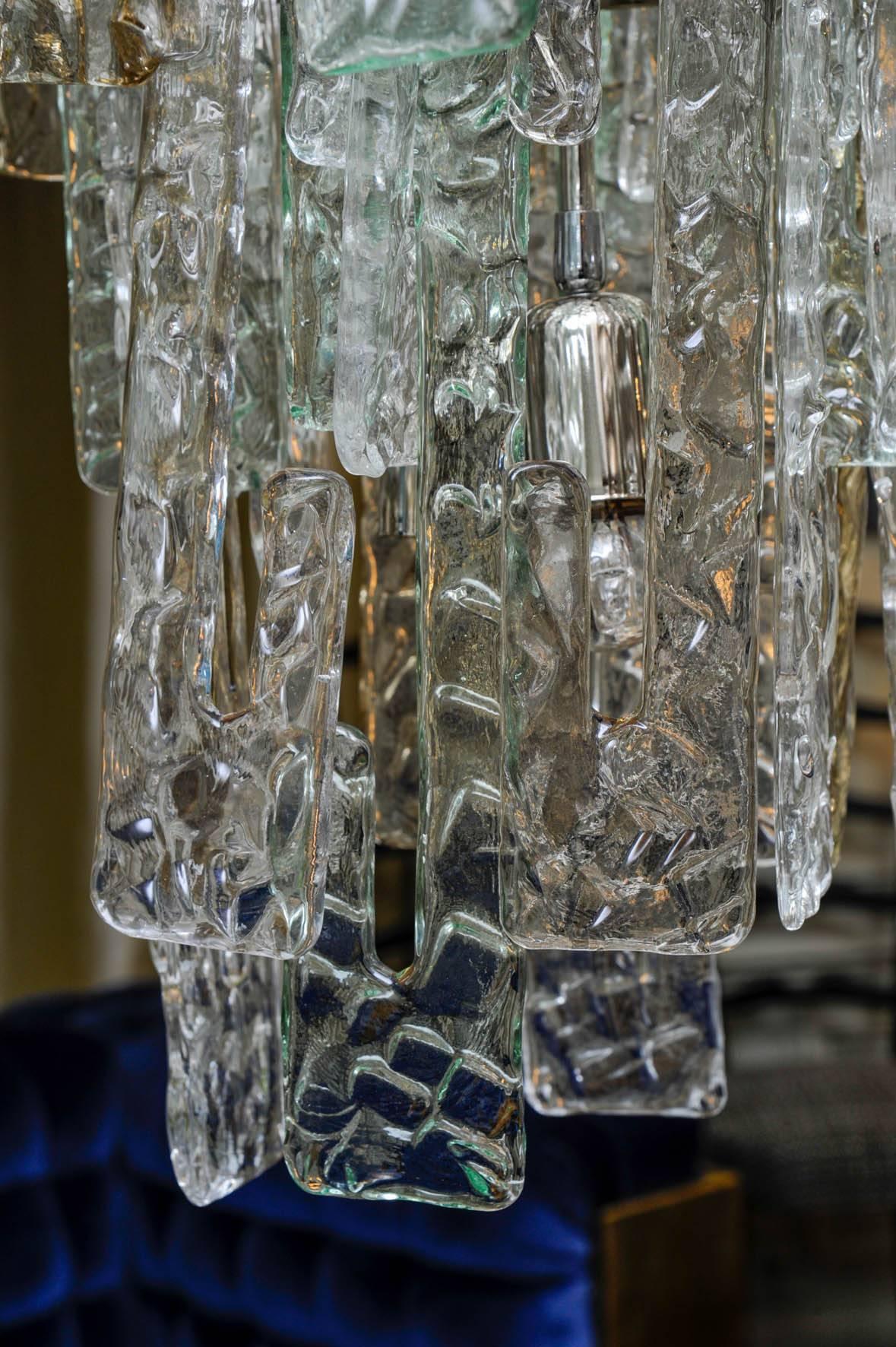 Metal Murano Glass Chandelier