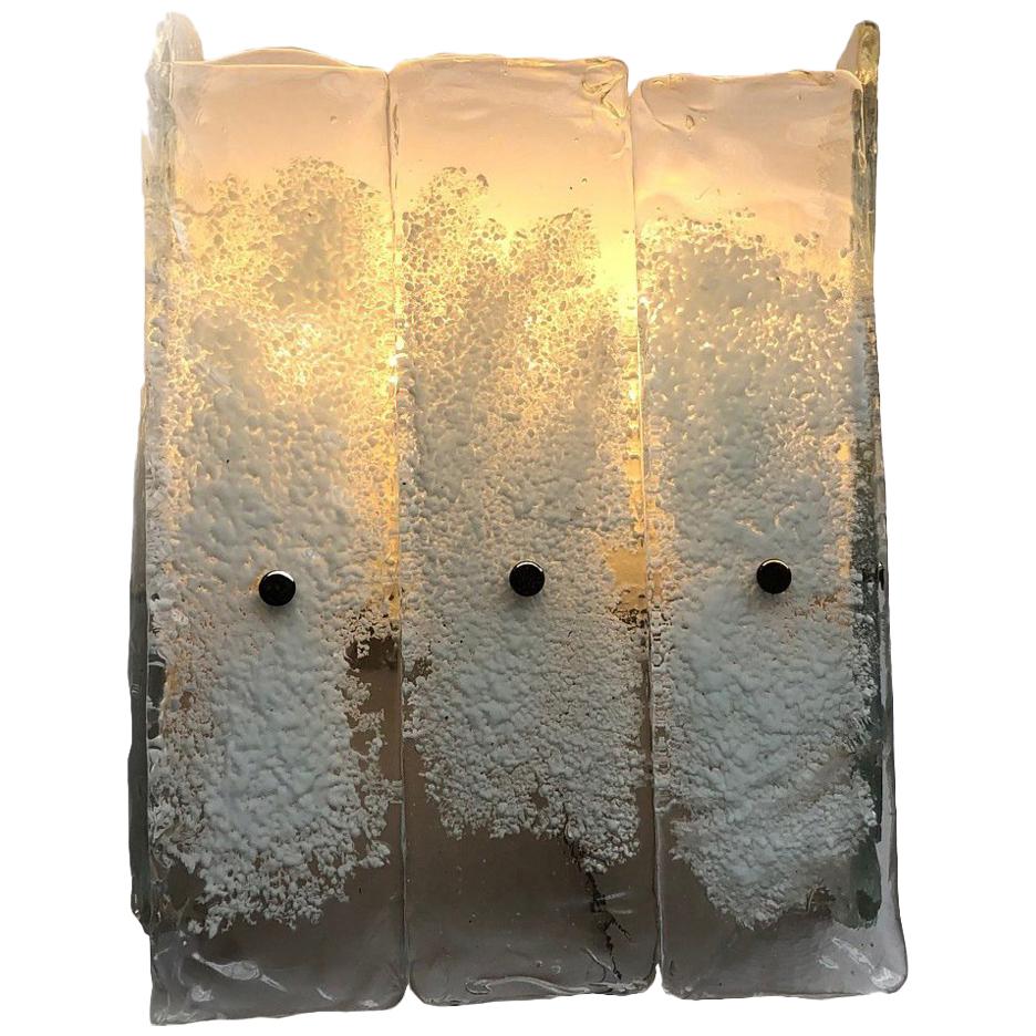  Important Murano Wall Sconces Attributed to Venini, Italy, 1960s For Sale