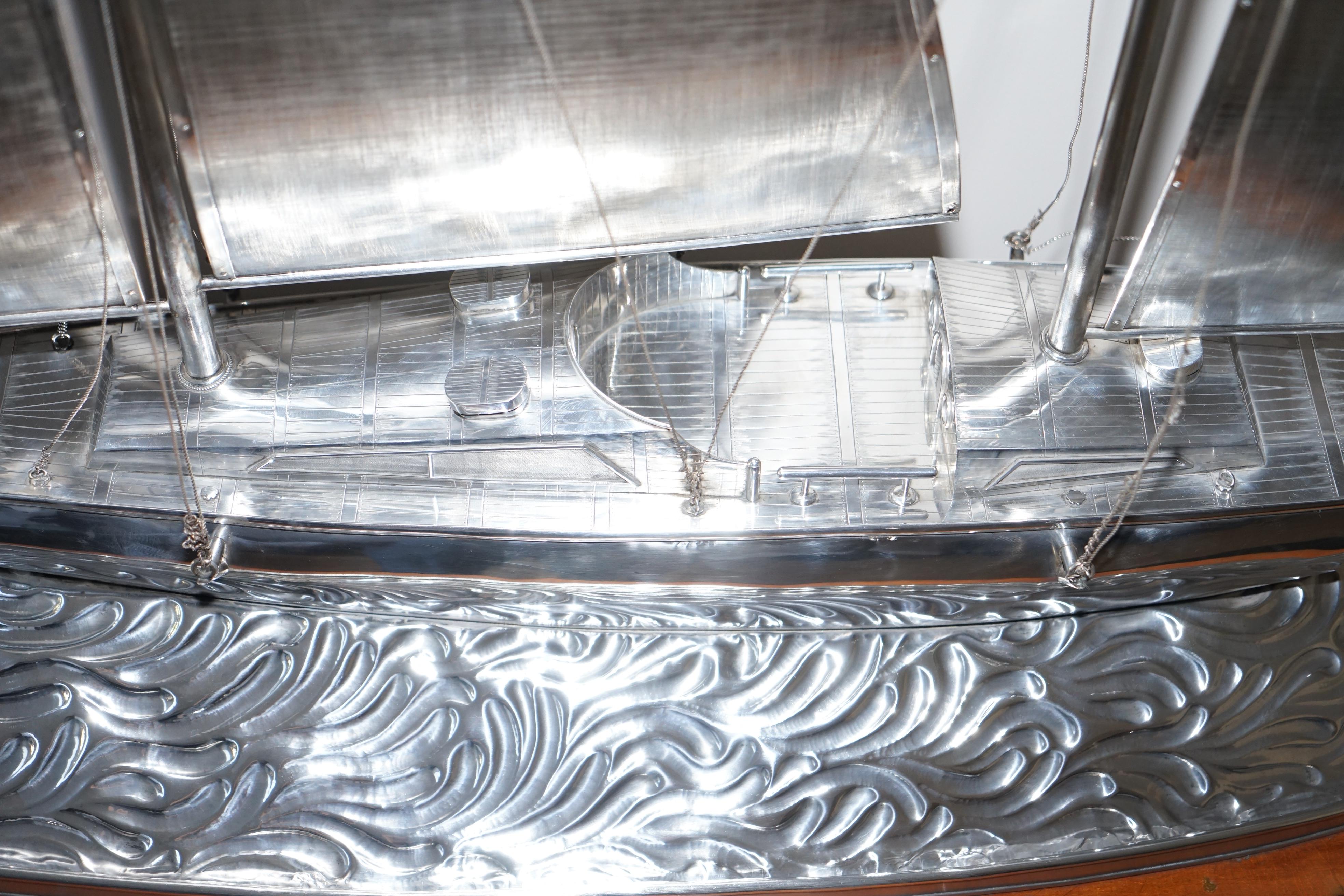 Wichtige Museum Qualität Huge Tiffany & Co. Solid Sterling Silber Segelyacht 7