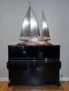 Important Museum Quality Huge Tiffany & Co. Solid Sterling Silver Sailing Yacht
