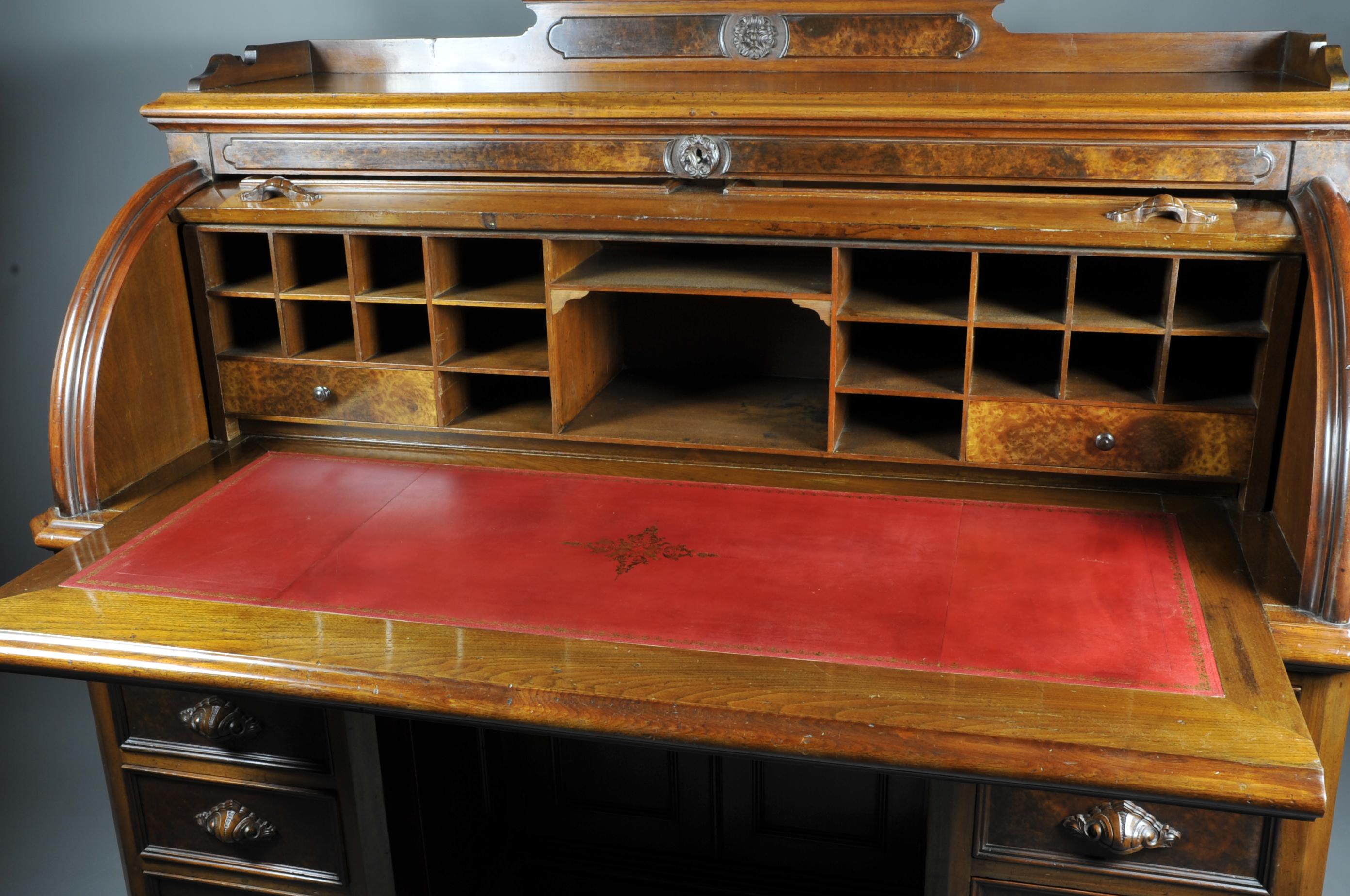 Carved Important Napoleon III Cylinder Secretary For Sale