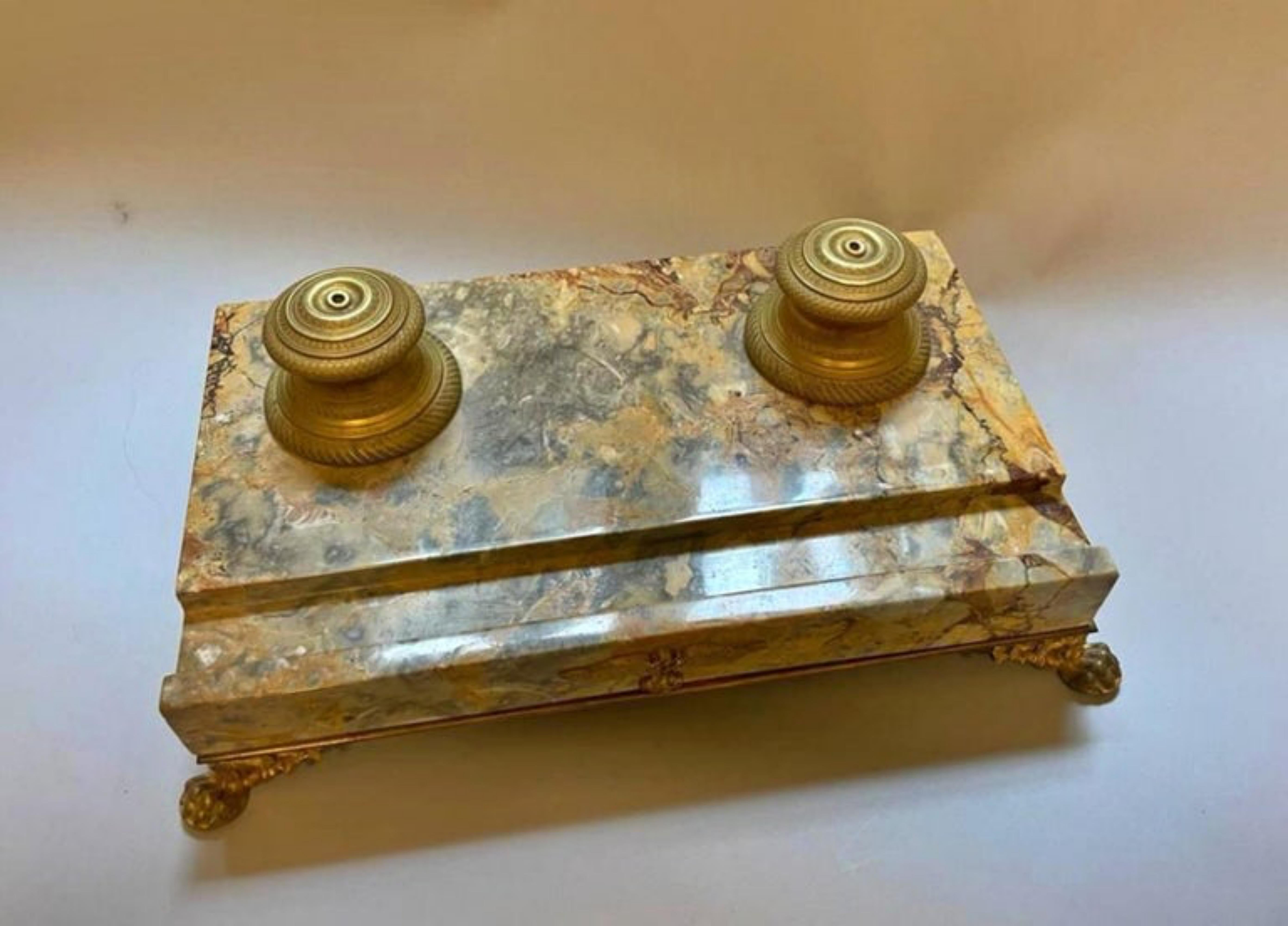 Importante tintero de león de Napoleón III, siglo XIX Francés en venta
