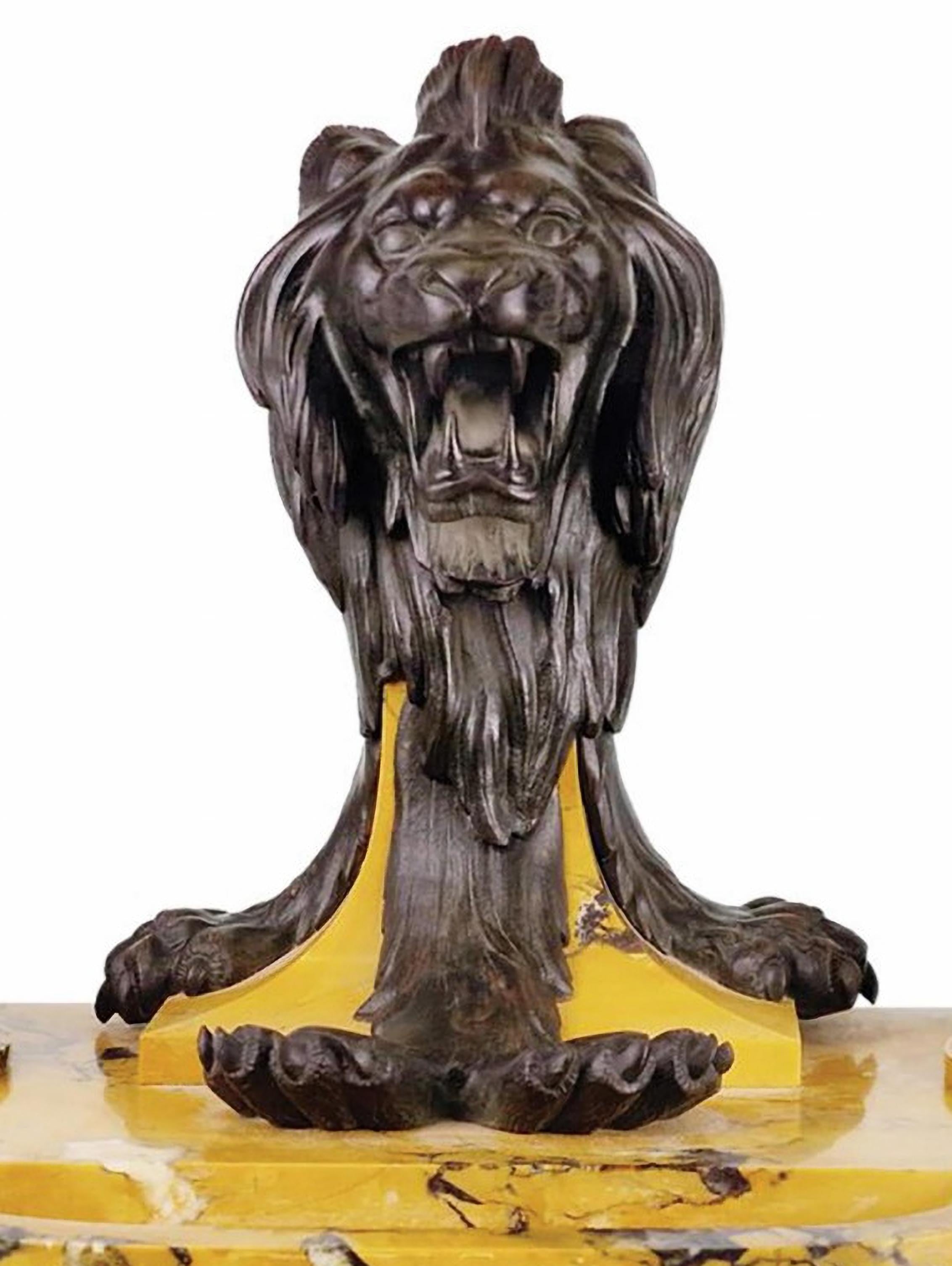 Hand-Crafted Important Napoleon III Lion Inkwell, 19th Century For Sale
