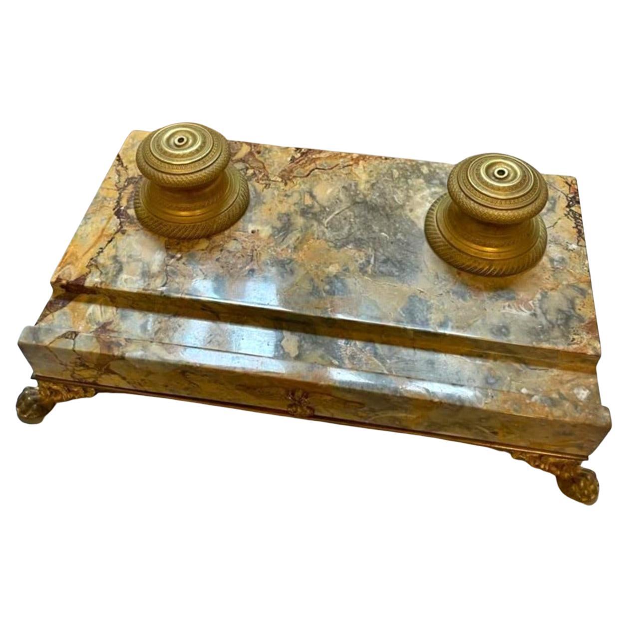 Important Napoleon III Lion Inkwell, 19th Century For Sale