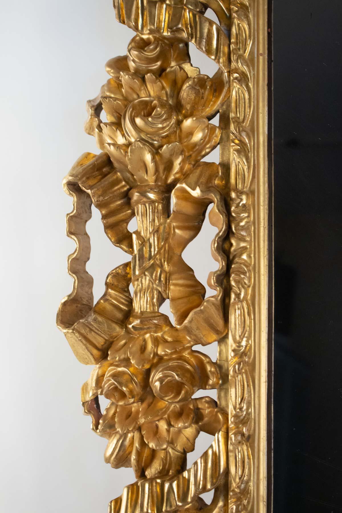 Late 19th Century Important Napoleon III Mirror in Carved and Gilded Wood from the 19th Century