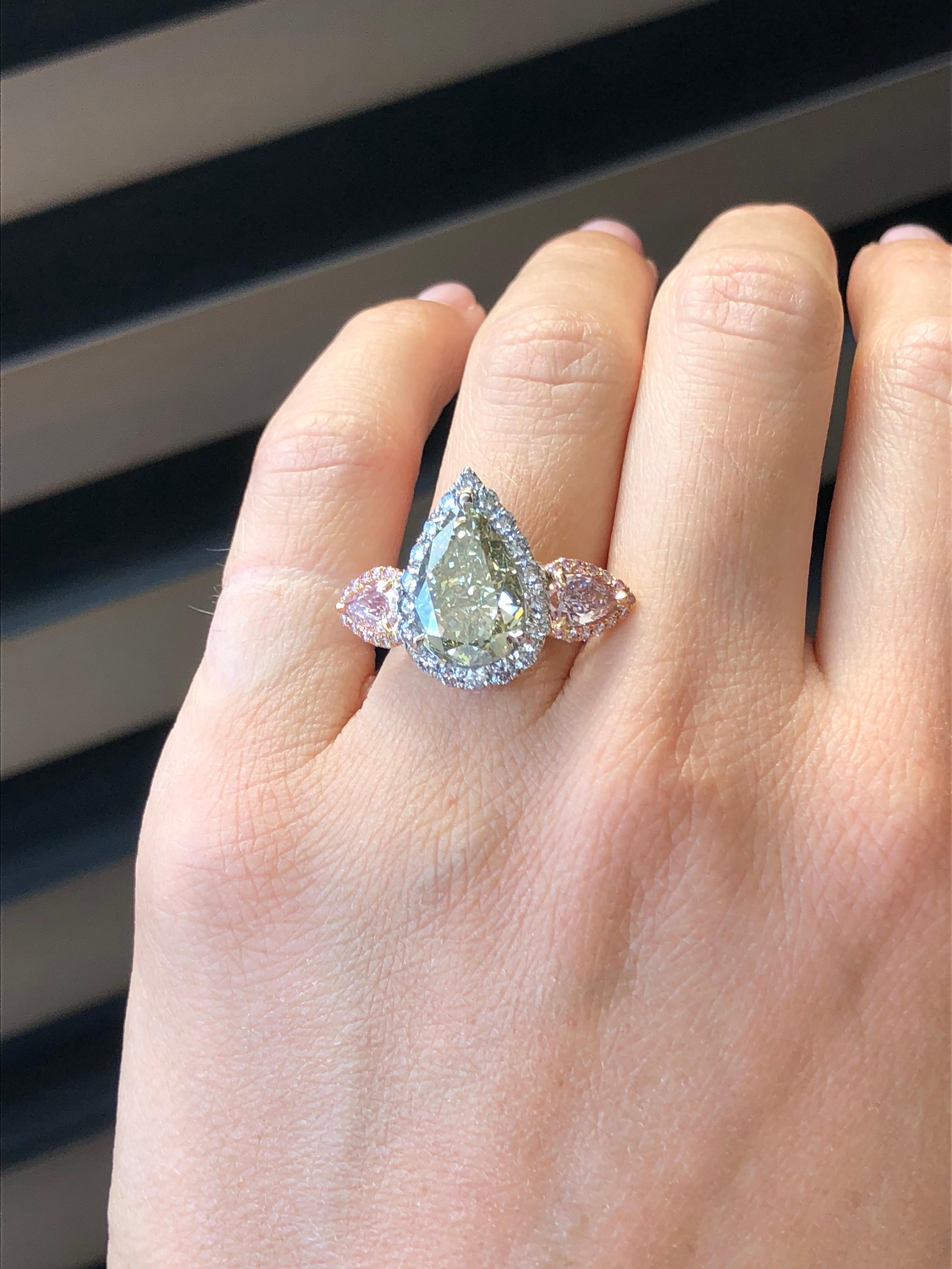 De las mujeres Anillo de Cóctel de Diamantes de Fantasía Ultra Raros - Regalo Obra Maestra de Coleccionistas de Lujo en venta
