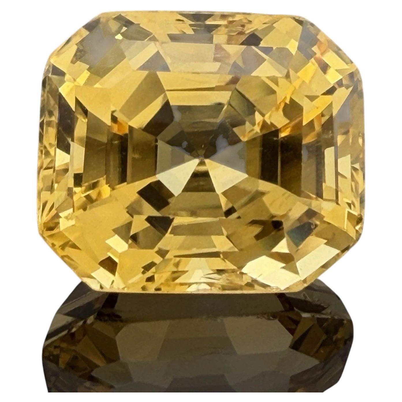 Importante zaffiro giallo dello Sri Lanka naturale sfuso e non riscaldato 16,25ct GIA Ottagonale