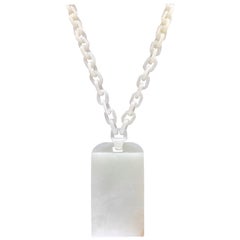 Important Certified Nephrite Jade Pendant Necklace. Carved Out Of One Piece!