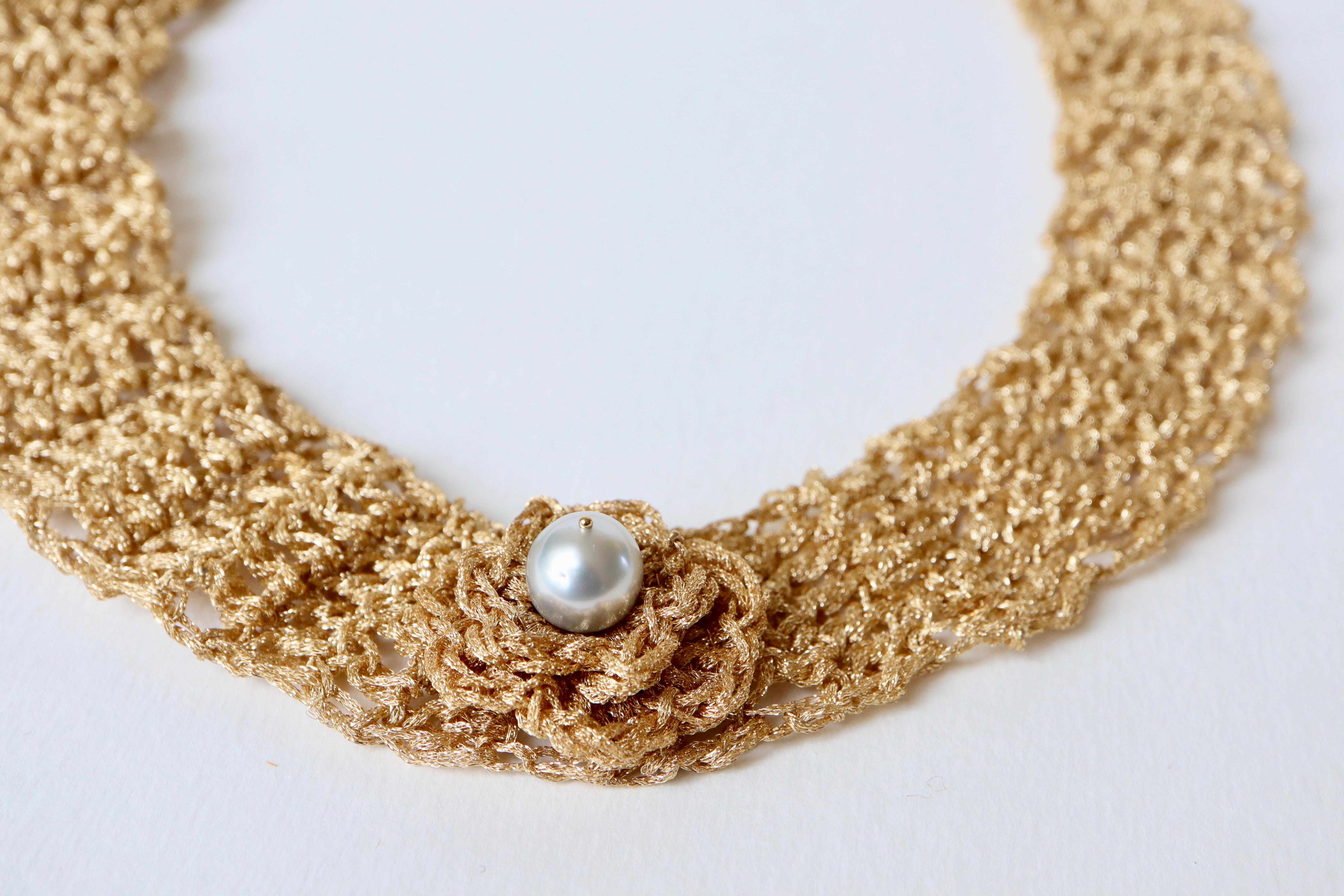 knitted gold jewellery