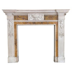 Important Neo-Classical Georgian Period White Statuary and Siena Marble Mantel