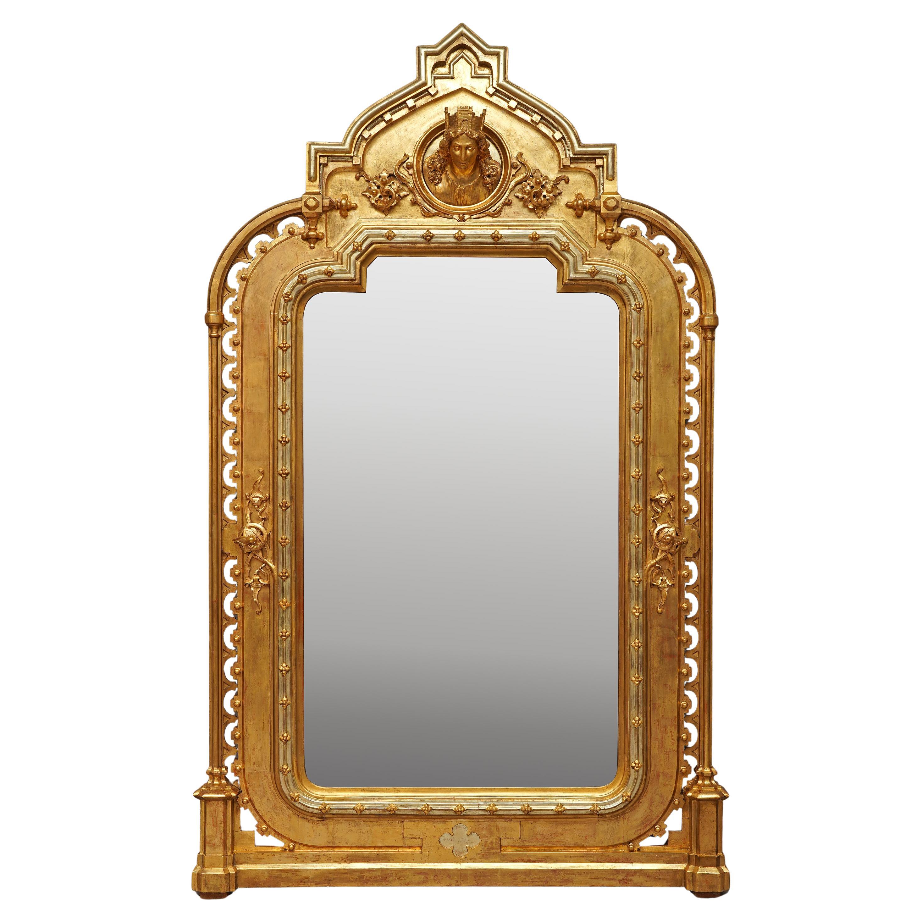 Important miroir d'inspiration néo-gothique, France, vers 1840 en vente