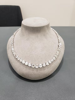Important Old Mine Cut Diamond Riviere Necklace