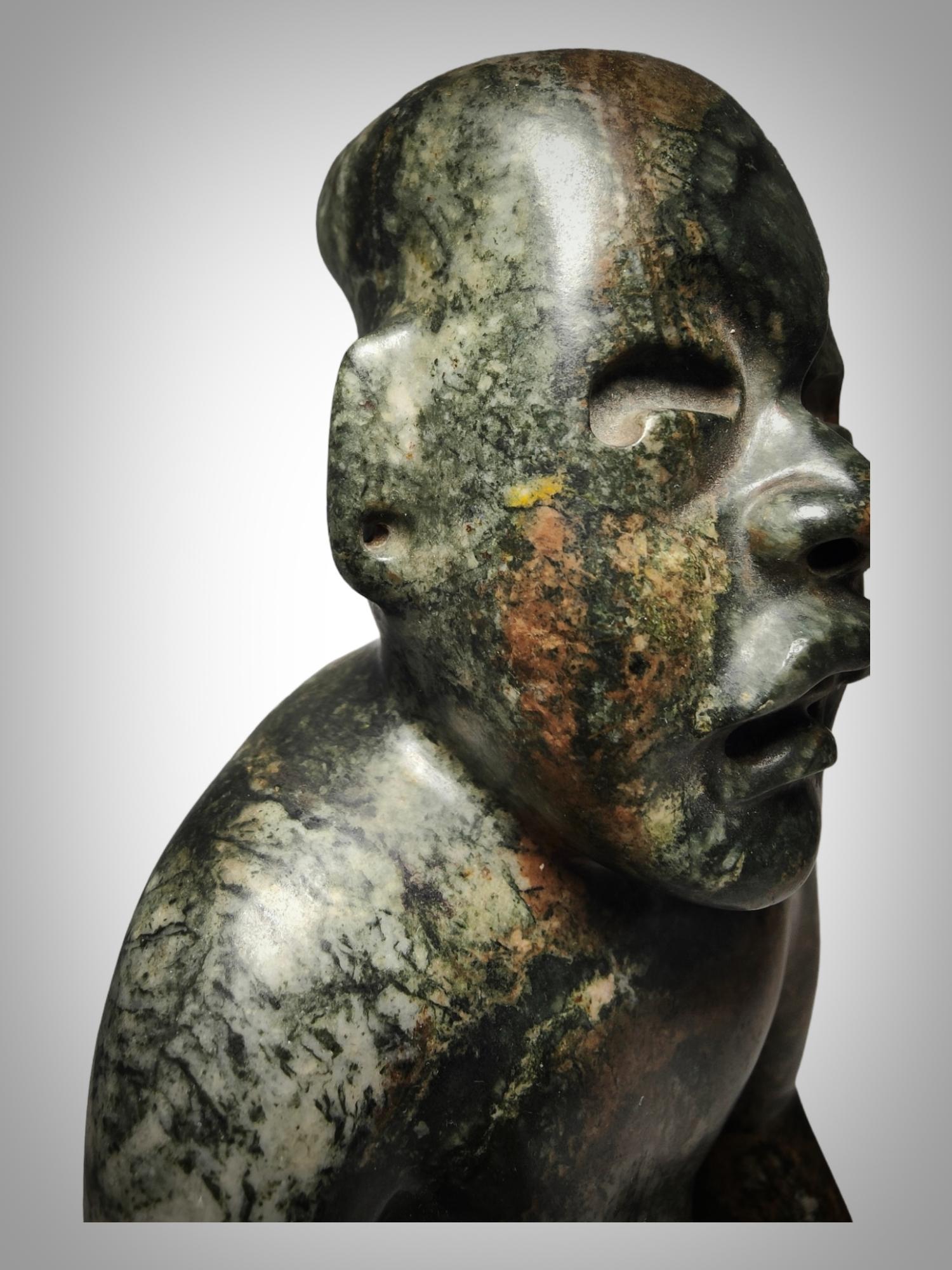Precious Stone Important Olmec figure of Olmec ethnic dignitary from the preclassic period  For Sale