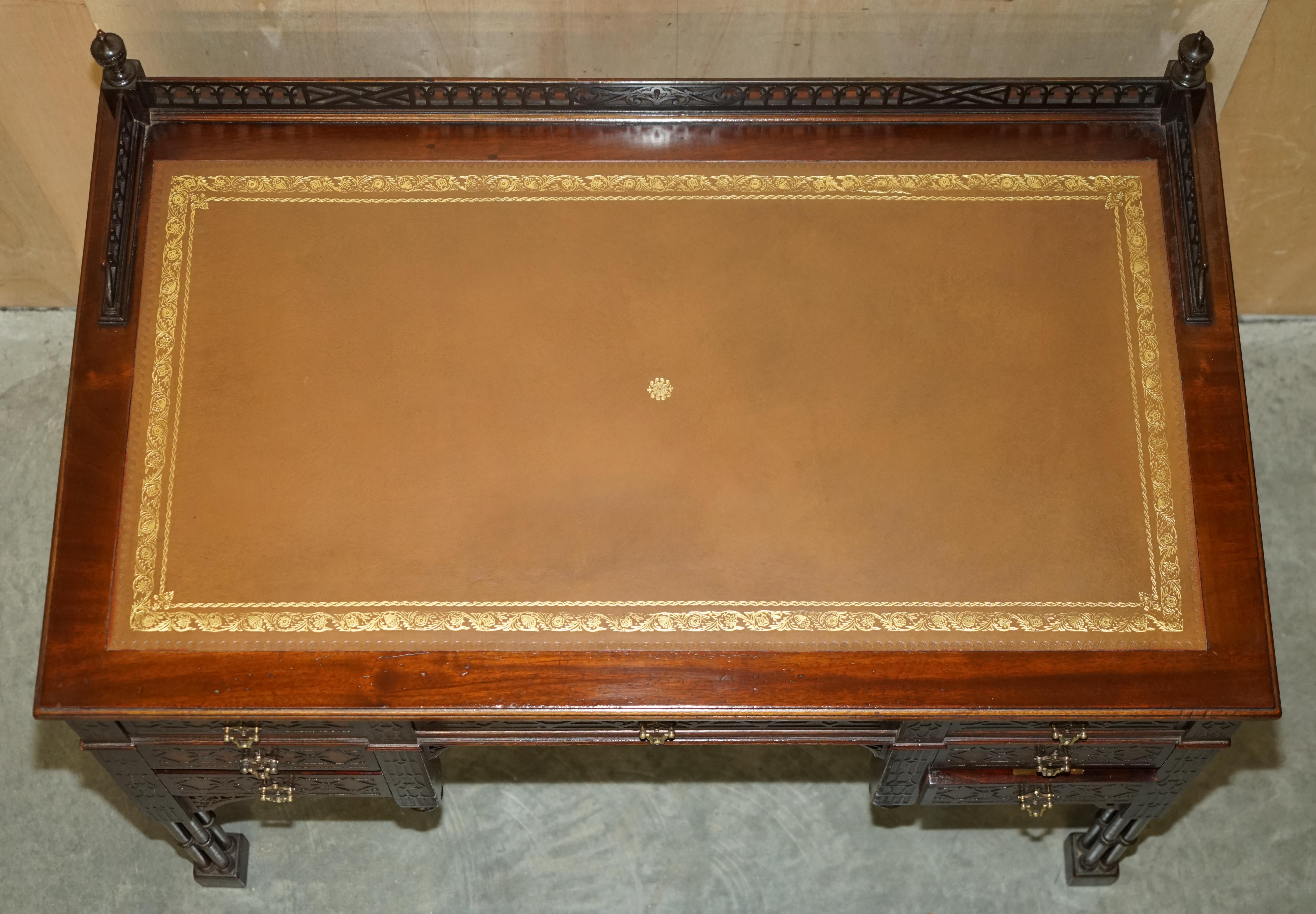 Important Original Edward & Roberts Restored Chinese Thomas Chippendale Desk For Sale 5
