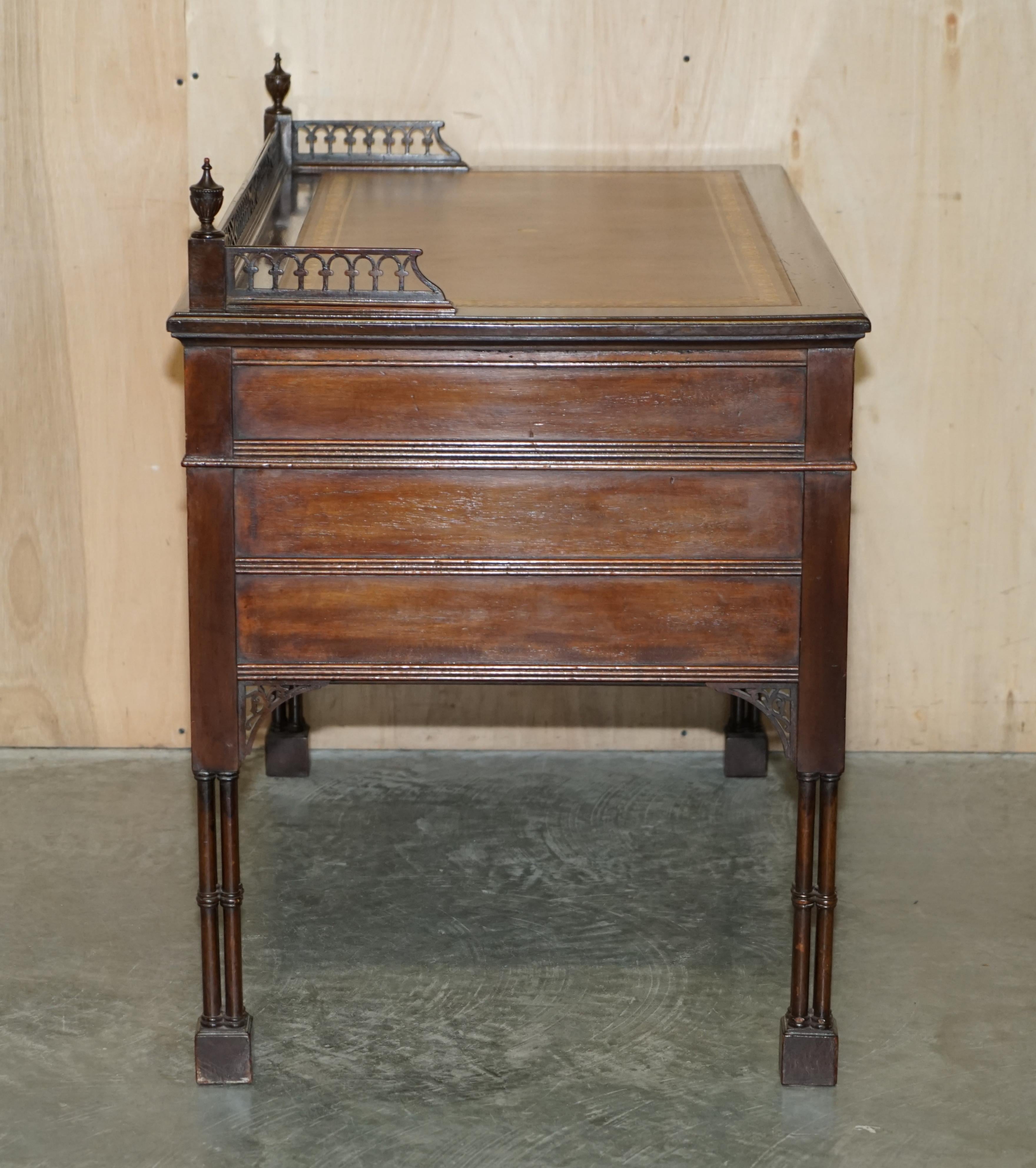Important Original Edward & Roberts Restored Chinese Thomas Chippendale Desk For Sale 8