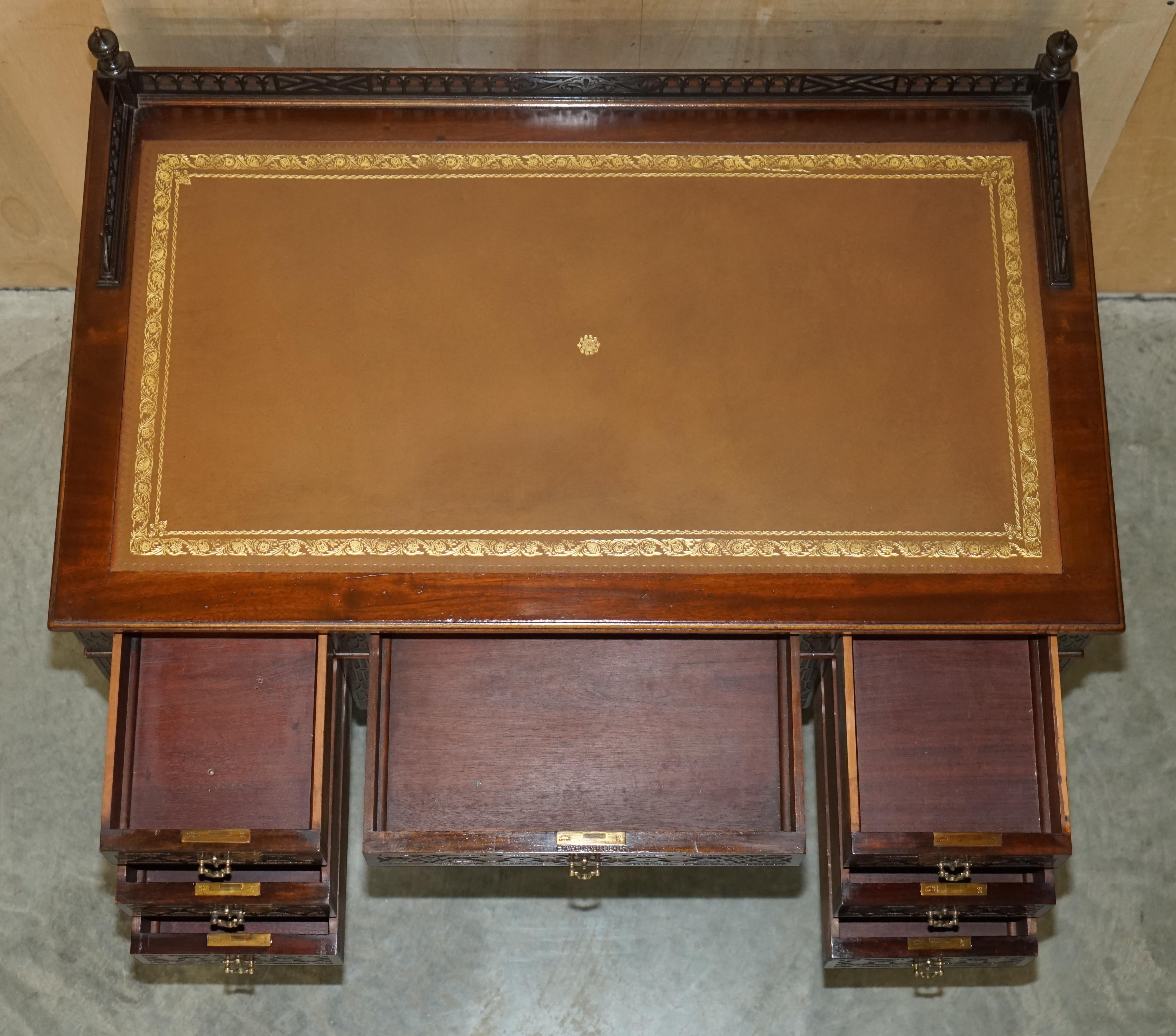 Important Original Edward & Roberts Restored Chinese Thomas Chippendale Desk For Sale 12