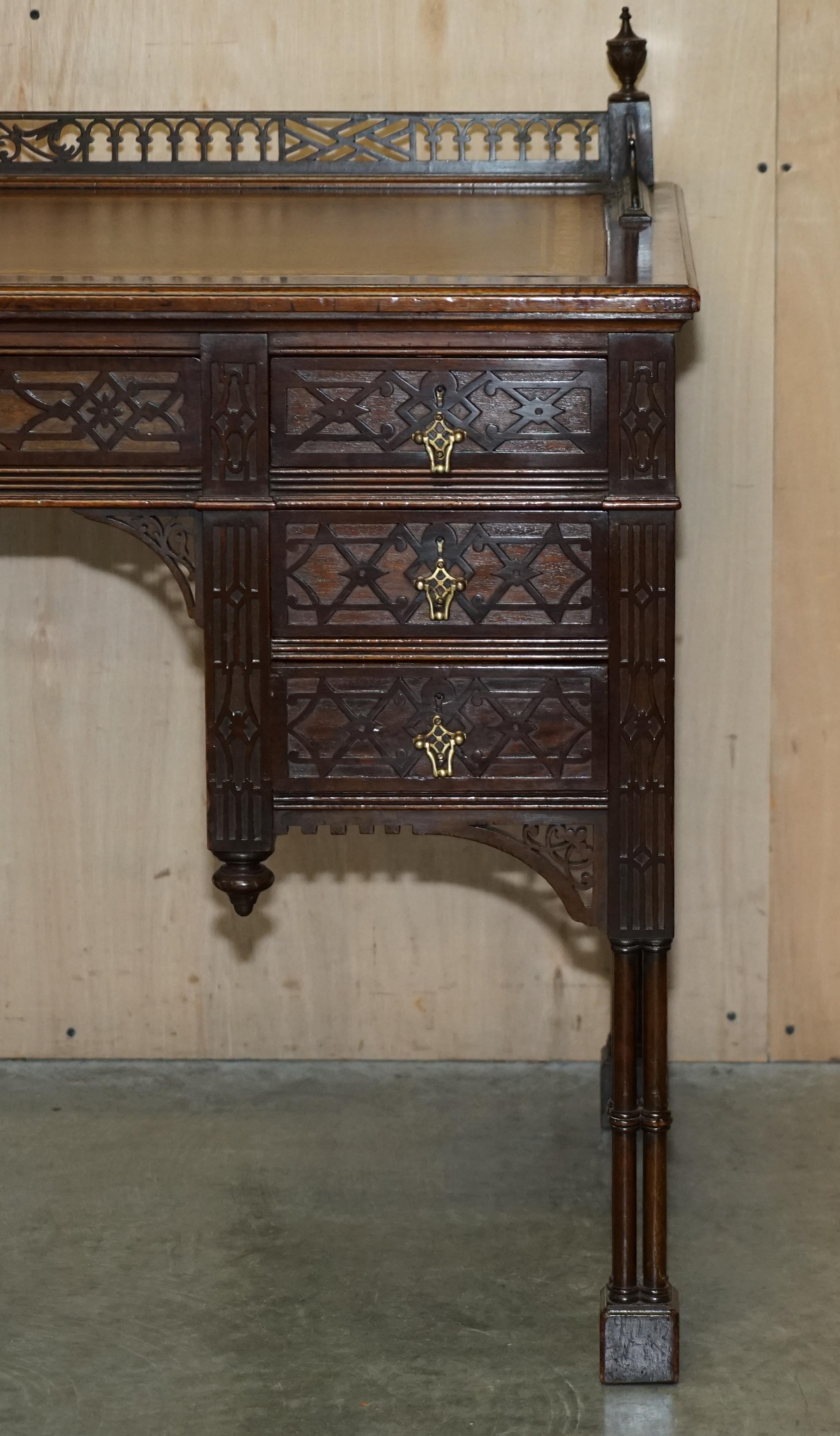 English Important Original Edward & Roberts Restored Chinese Thomas Chippendale Desk For Sale