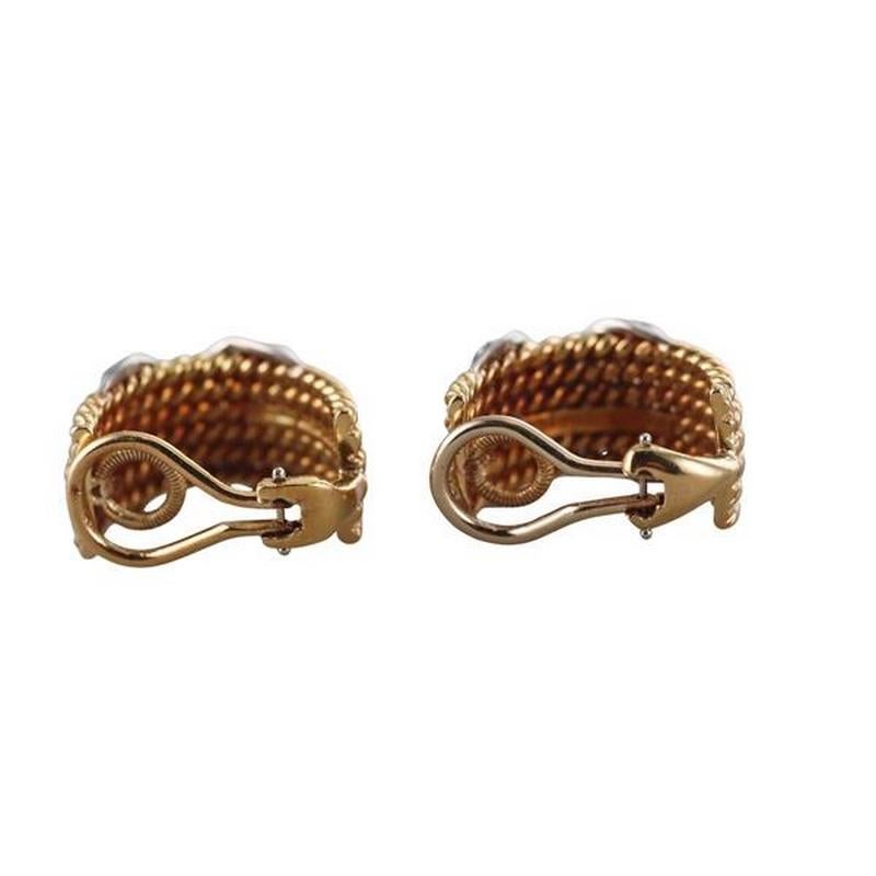 Wichtige Original Platin 18KT Gold TIFFANY & CO Schlumberger Diamant-Ohrringe im Angebot 1