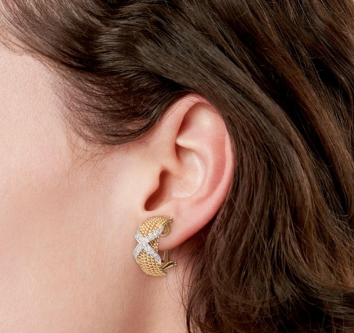Importantes boucles d'oreilles Schlumberger en platine et or 18 carats TIFFANY & CO en vente 2