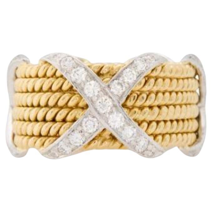 Important Original Platinum 18KT Gold TIFFANY & CO Schlumberger Diamond Ring