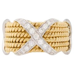Wichtiger Original Platin 18KT Gold TIFFANY & CO Schlumberger Diamantring