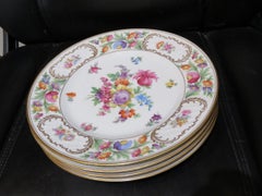 Important Original Set of 4 Beautiful Porcelain Bavaria Schumann Dinner Plates