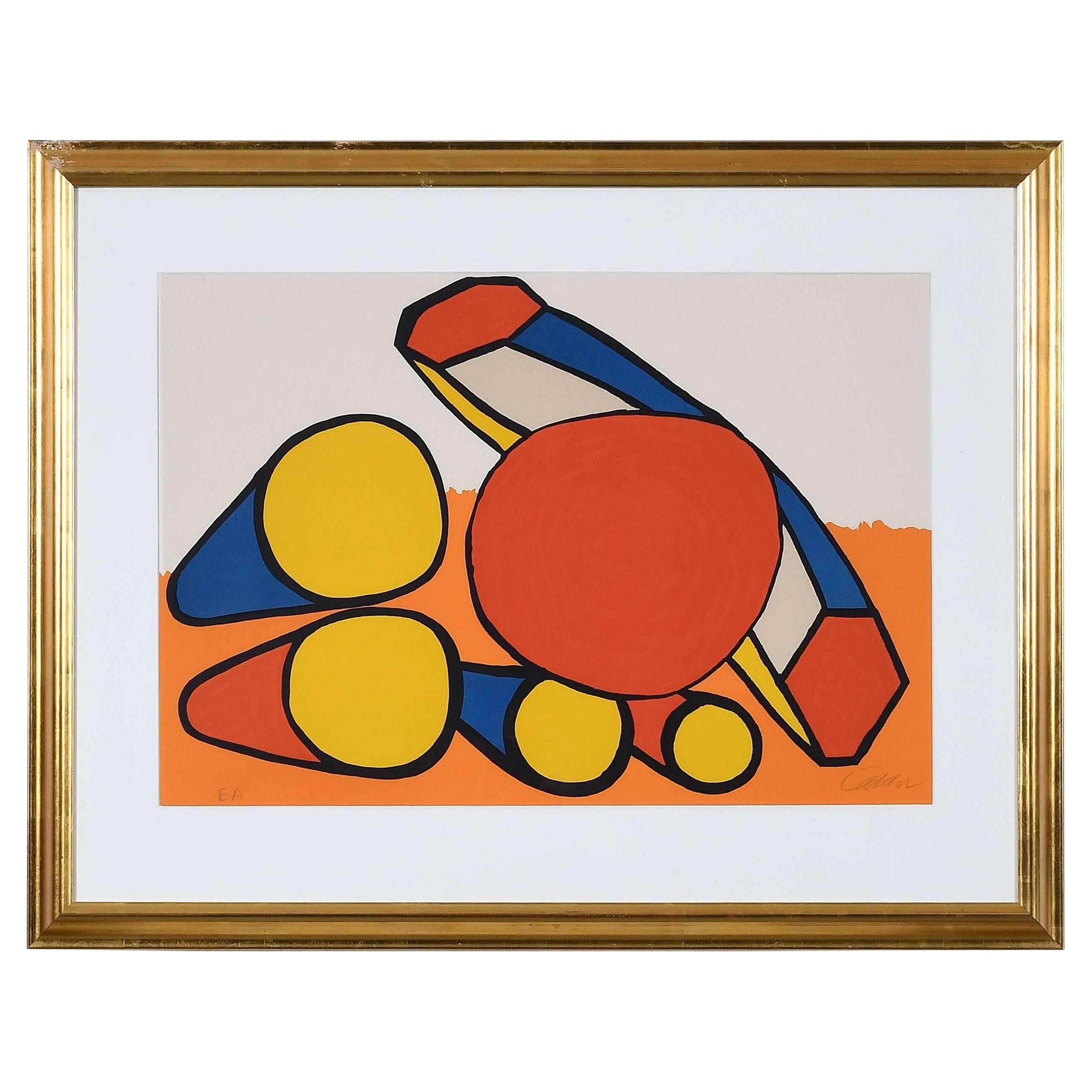 Important Original Signed ARTIST PROOF Alexander Calder Shapes Lithograph