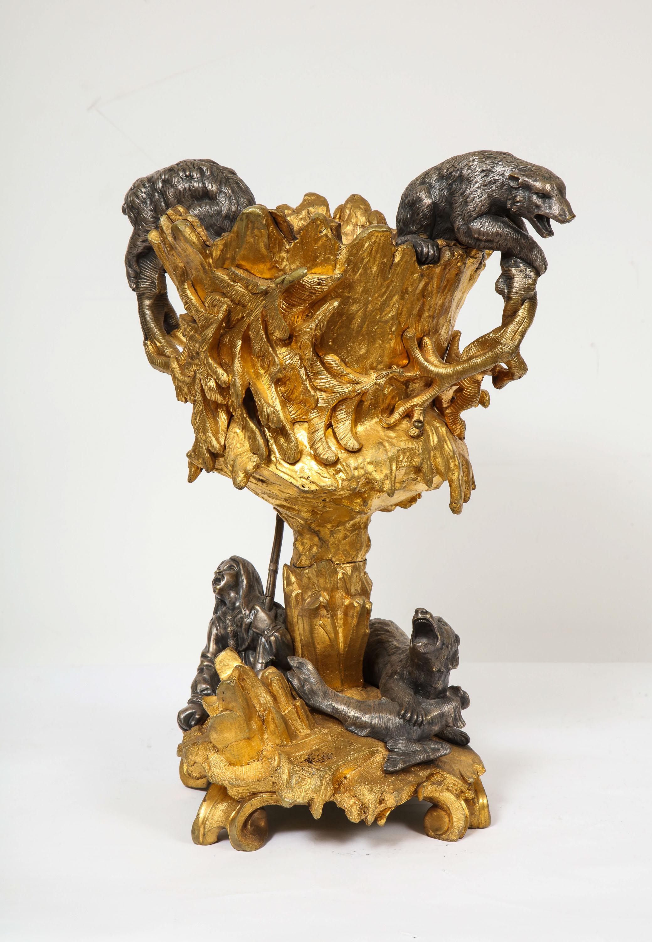 Important Ormolu and Silvered Bronze Figural Wine Cooler, Possibly Russian, 1860 For Sale 6